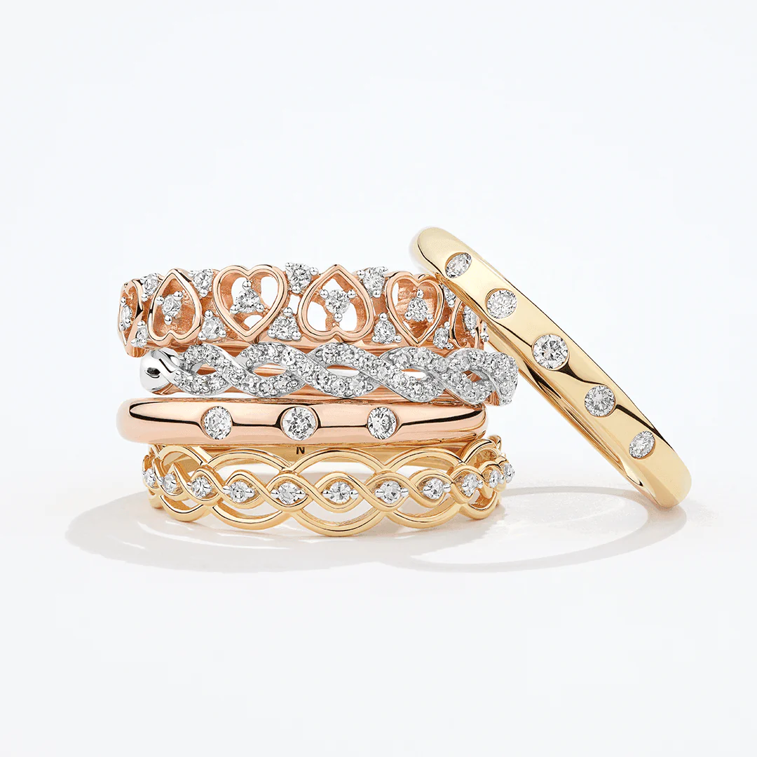 I Will® Round Brilliant Cut Diamond Twist Promise Ring in 9ct Yellow Gold - Image 4