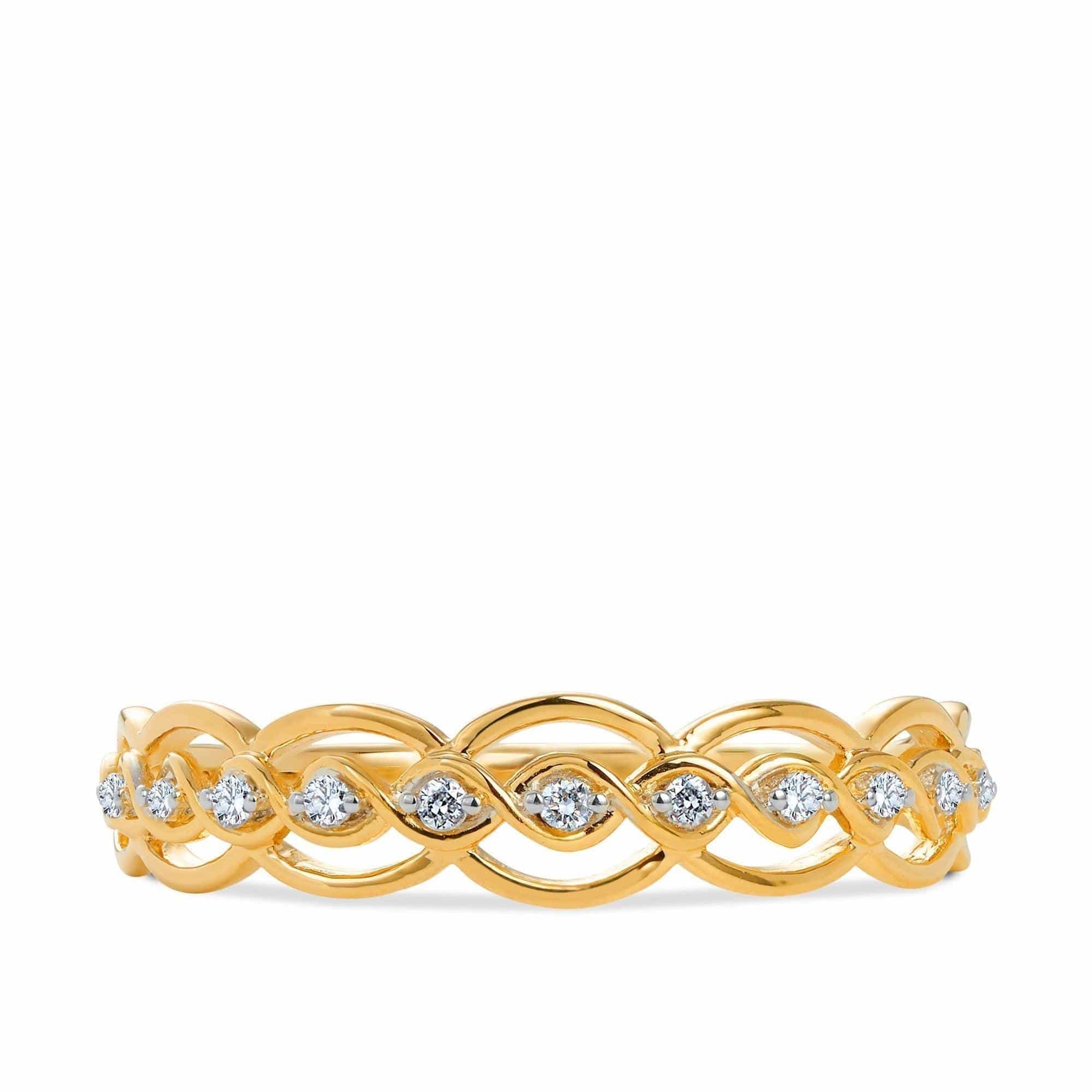 I Will® Round Brilliant Cut Diamond Twist Promise Ring in 9ct Yellow Gold - Image 5