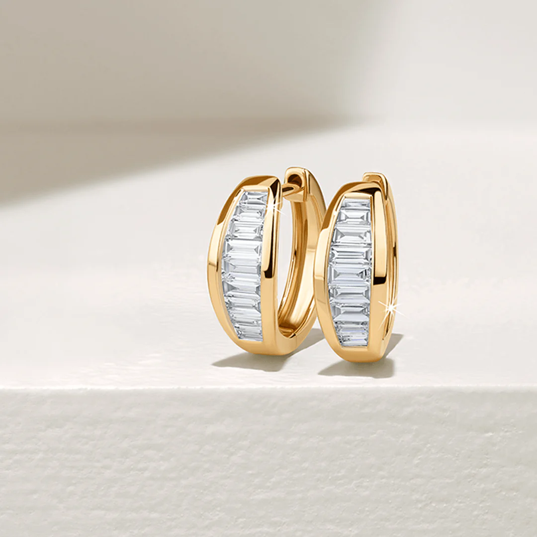 0.50ct TW Diamond Baguette Earrings in 9ct Yellow Gold - Image 2