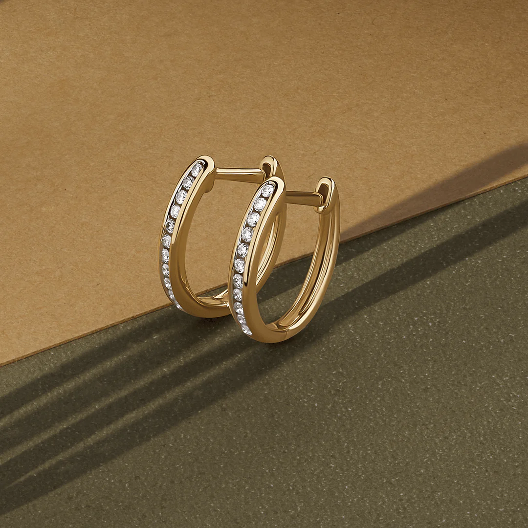 0.10ct TW Diamond Huggies in 9ct Gold - Image 3