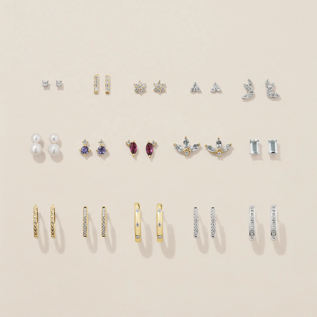 0.06ct TW Diamond Bar Earrings in 9ct Yellow Gold - Image 2
