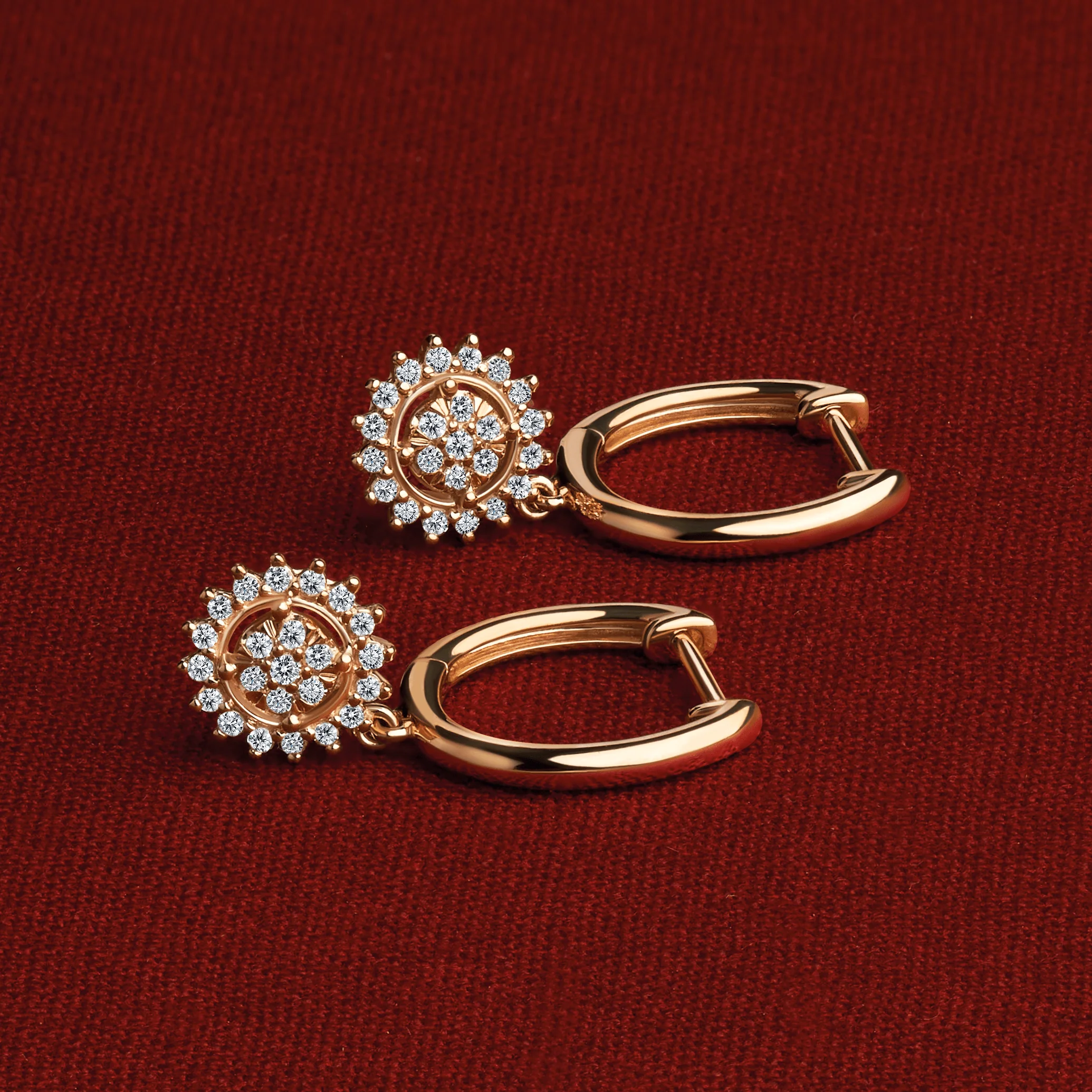 TDW 0.256 Diamond Drop Huggies in 9ct Yellow Gold - Image 2