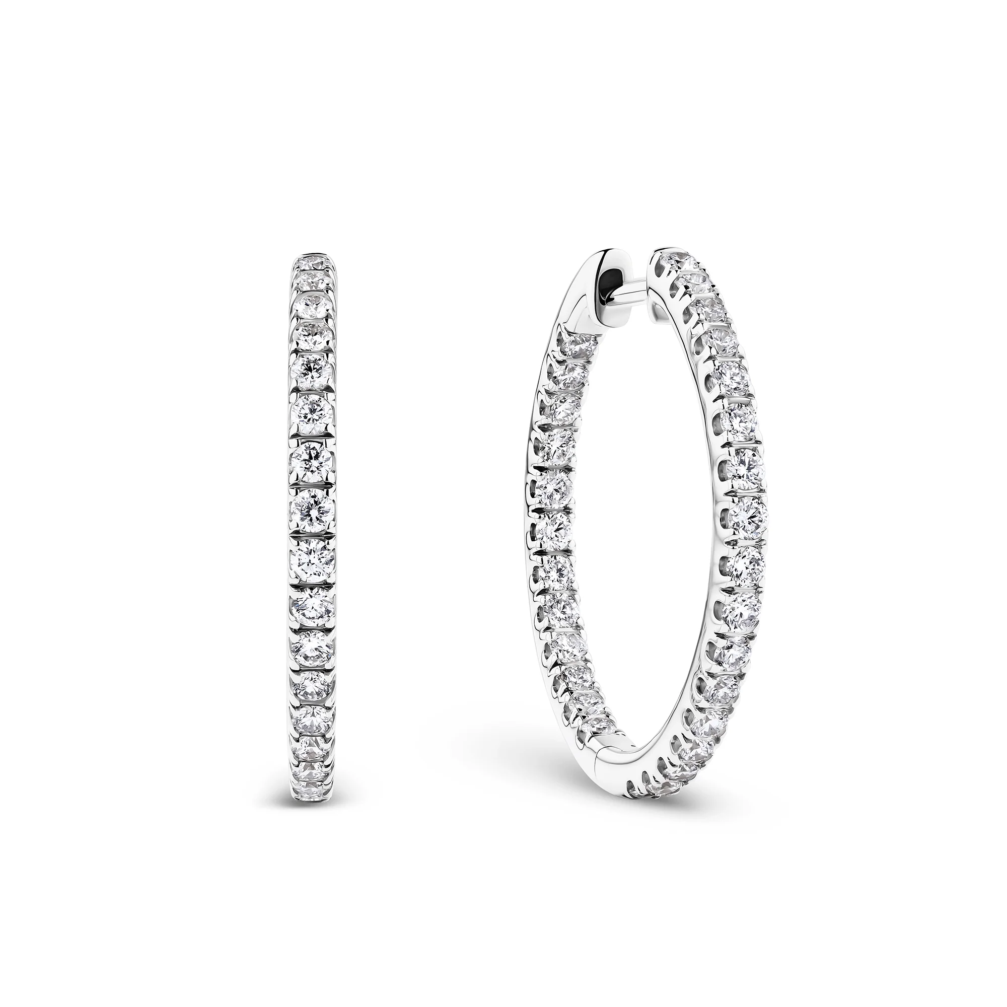 1.00ct TW Diamond Hoop Earrings in 9ct White Gold
