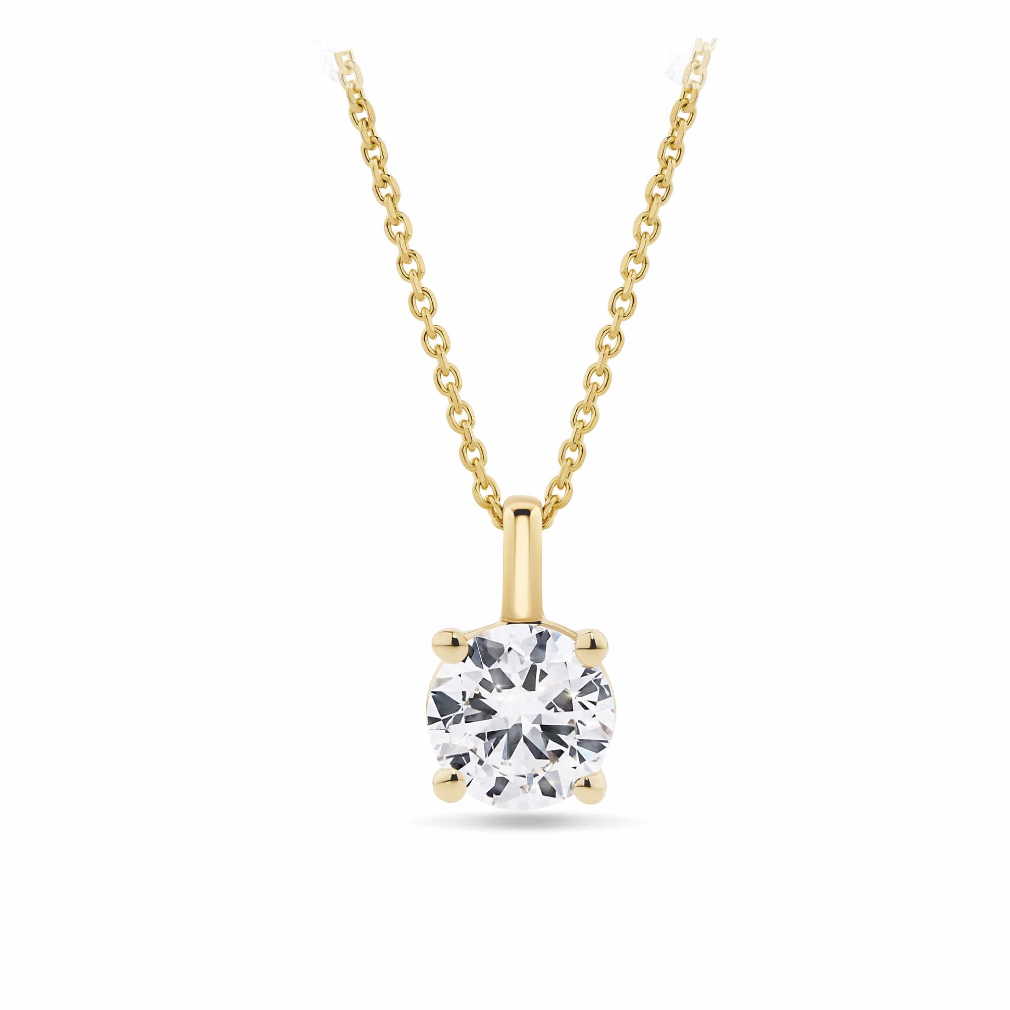 0.50ct TW Diamond Solitaire Pendant with Chain in 9ct Yellow Gold