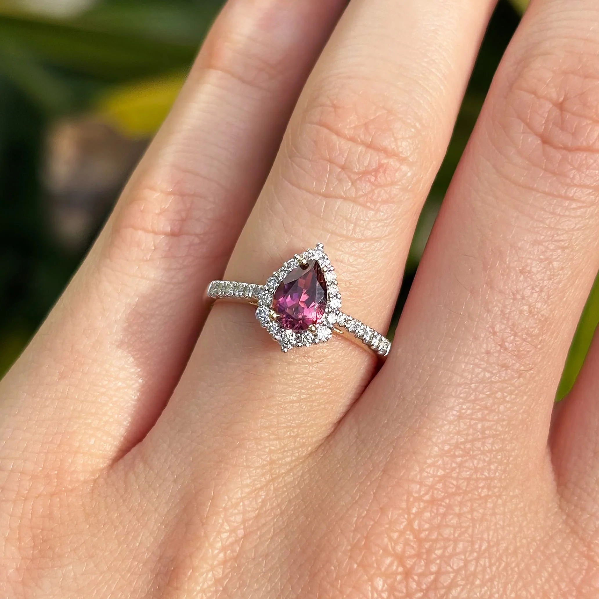 Bluebird of Happiness Pink Tourmaline and Diamond Ring in 9ct Yellow Gold TGW 0.96ct - Image 2