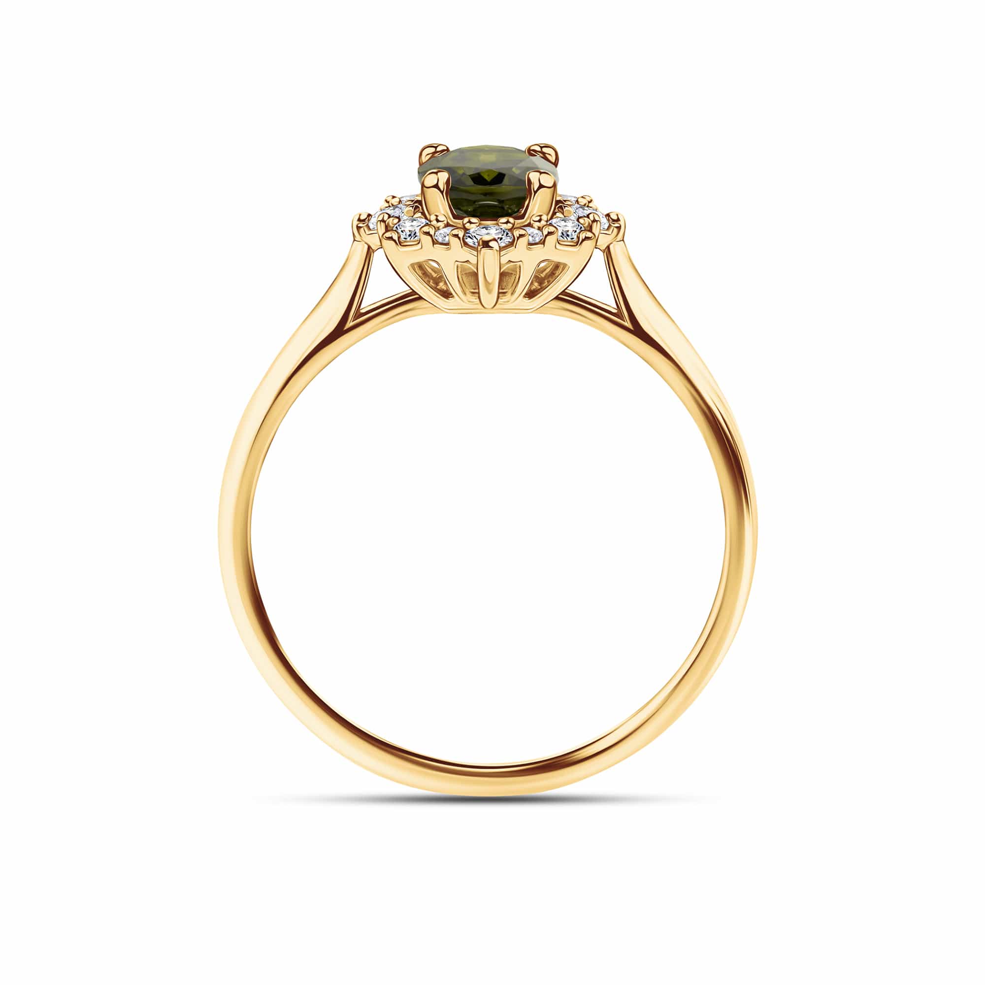 Bluebird Tourmaline & Diamond Ring in 9ct Yellow Gold - Image 2