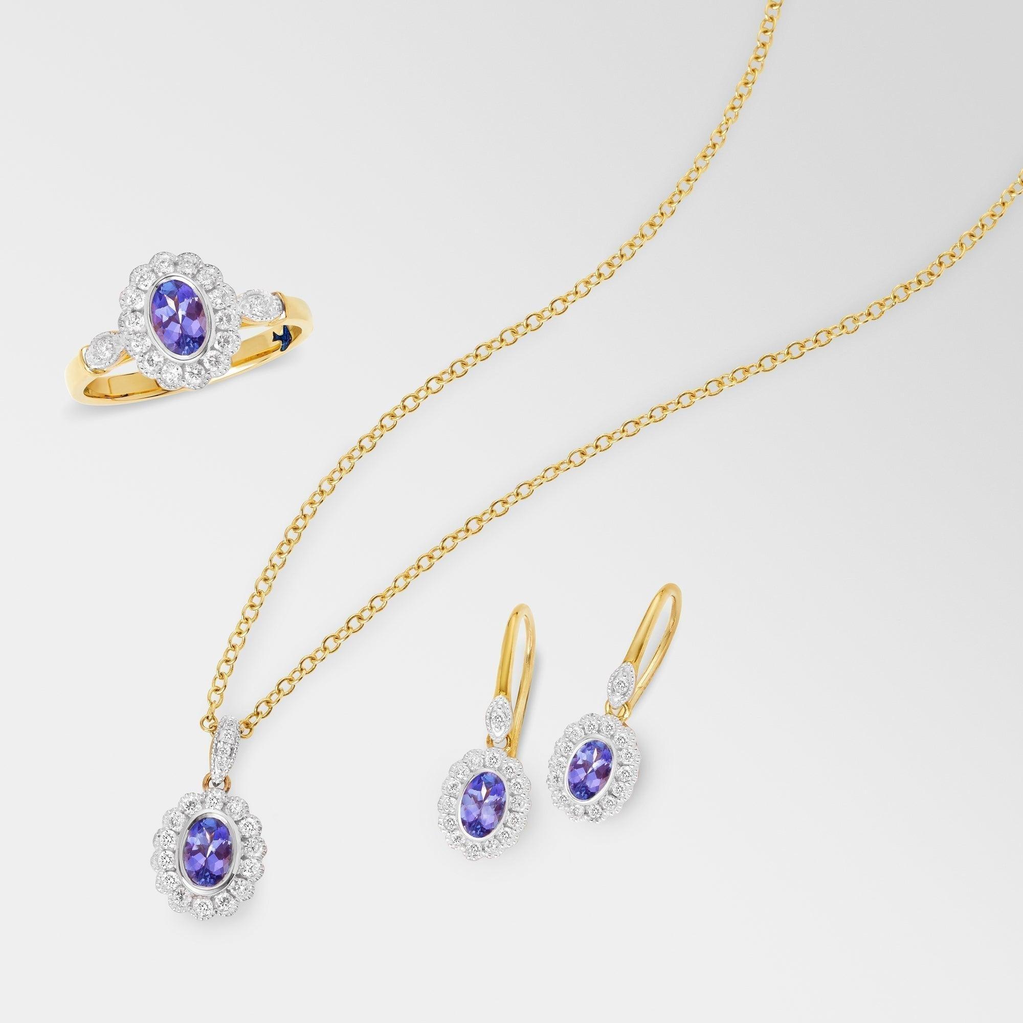 Bluebird of Happiness Tanzanite and Diamond Pendant with Chain in 9ct Yellow and White Gold TGW 0.70ct with Chain - Image 2