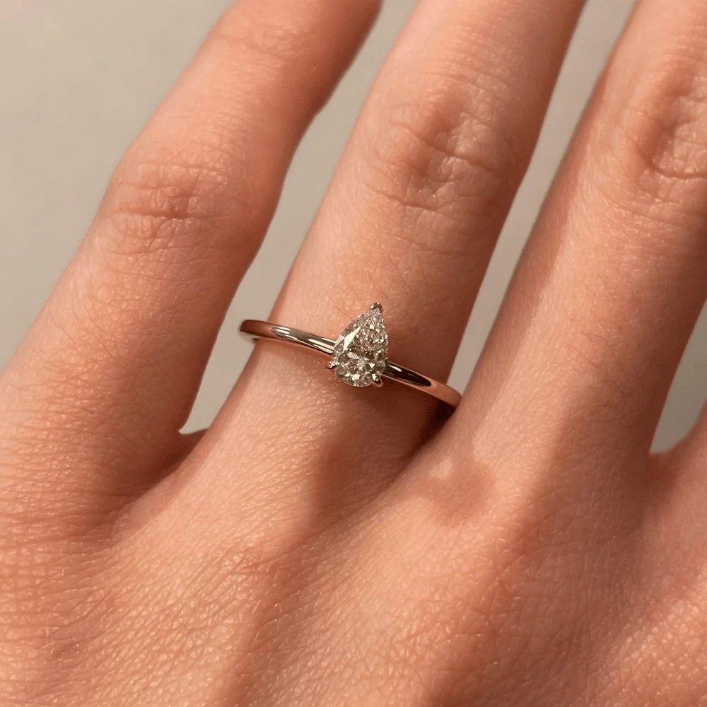 1917â„¢ 0.50ct Diamond Pear Solitaire Engagement Ring in 18ct Yellow Gold - Image 2