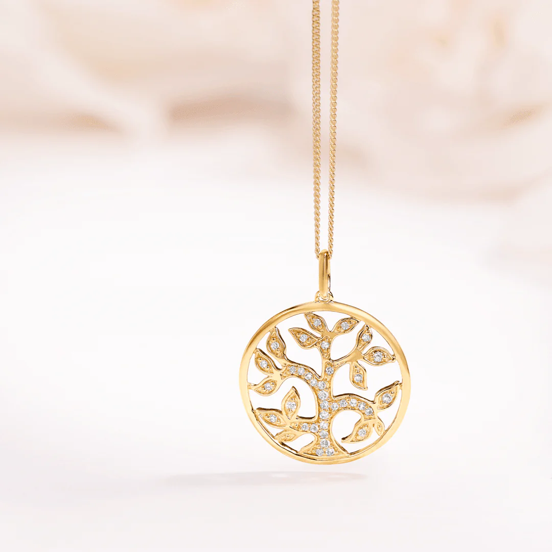 Diamond Tree of Life Pendant in 9ct Yellow Gold - Image 2