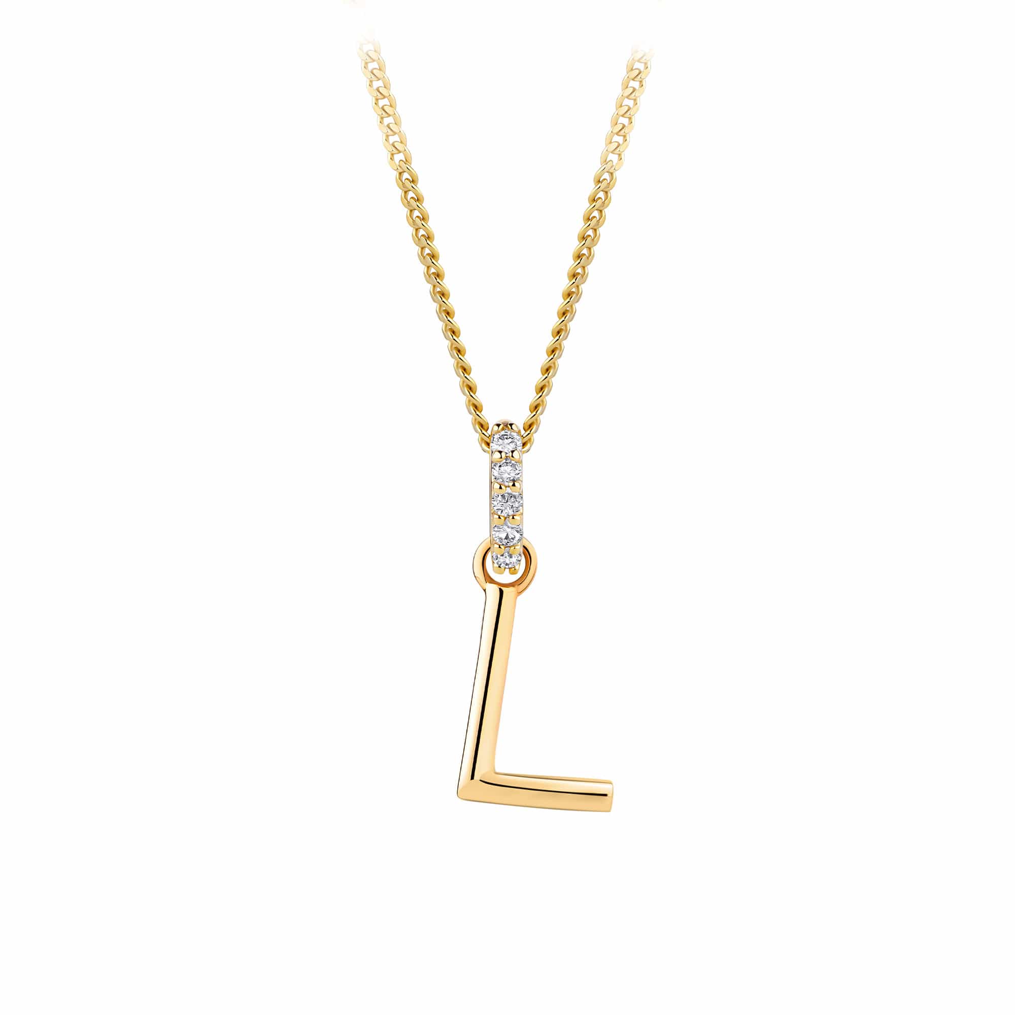 Initial Diamond Bail Pendant in 9ct Yellow Gold - Image 15