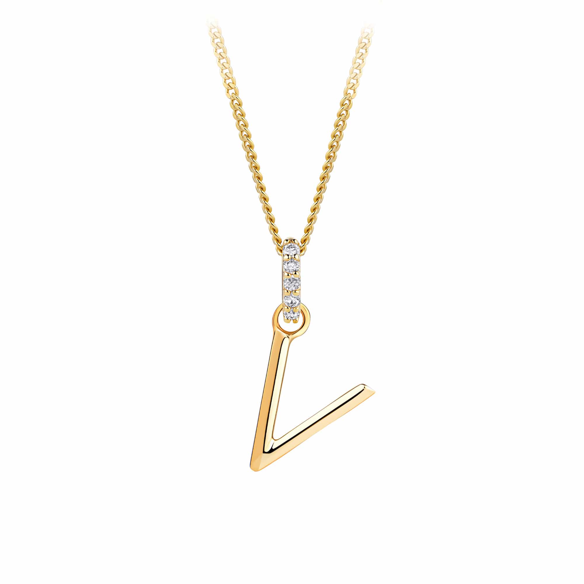 Initial Diamond Bail Pendant in 9ct Yellow Gold - Image 25