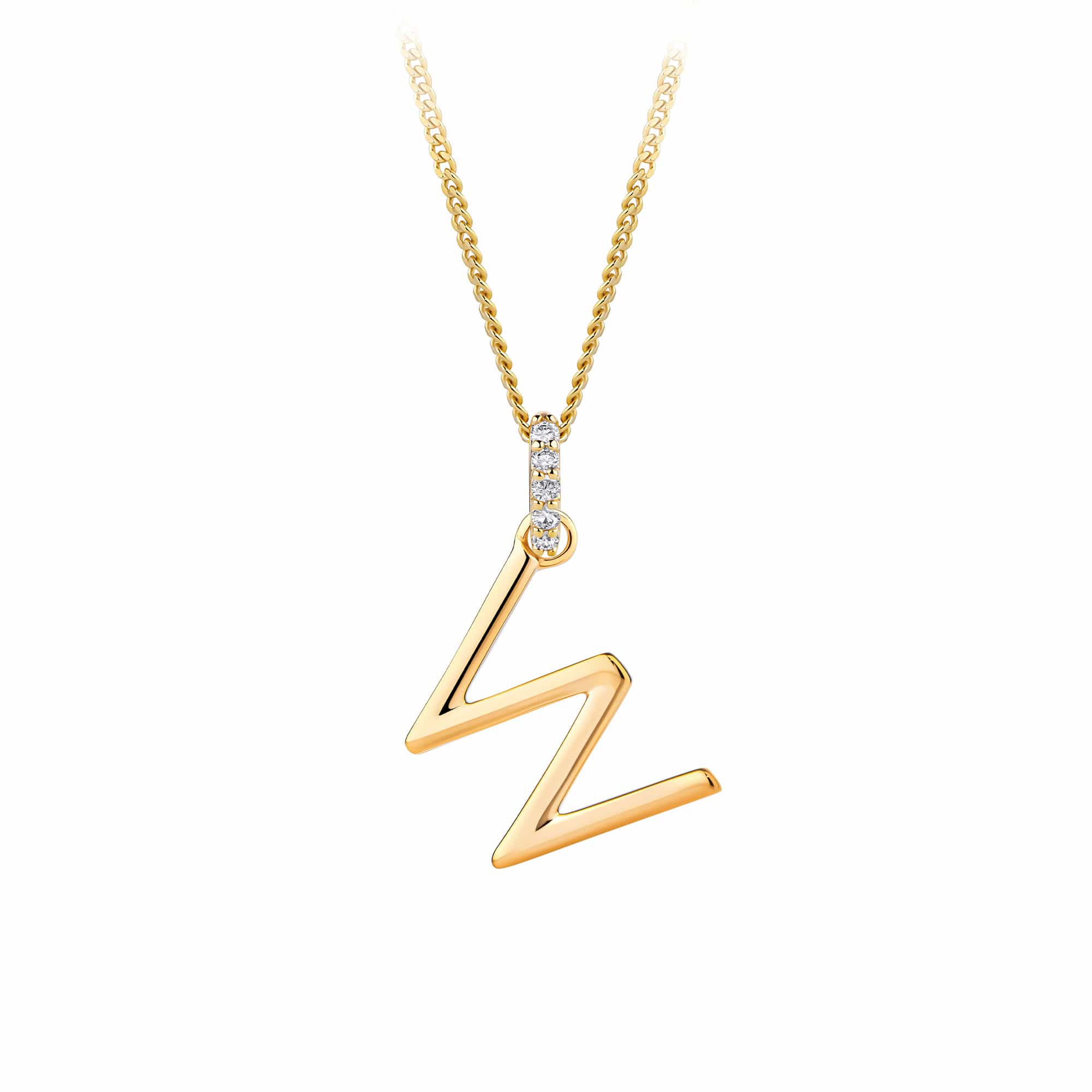 Initial Diamond Bail Pendant in 9ct Yellow Gold - Image 26
