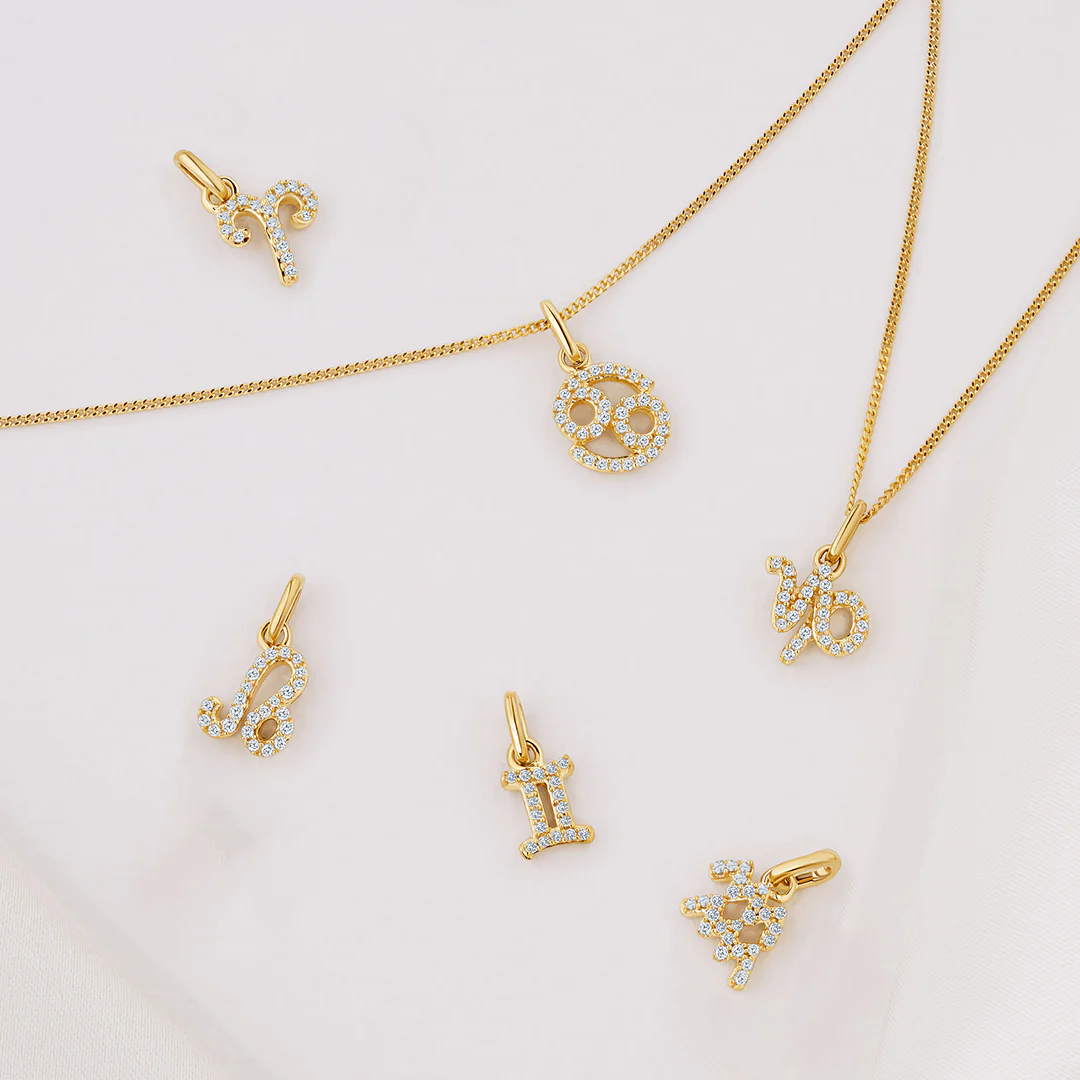 Diamond Star Sign Pendant in 9ct Yellow Gold - Image 3