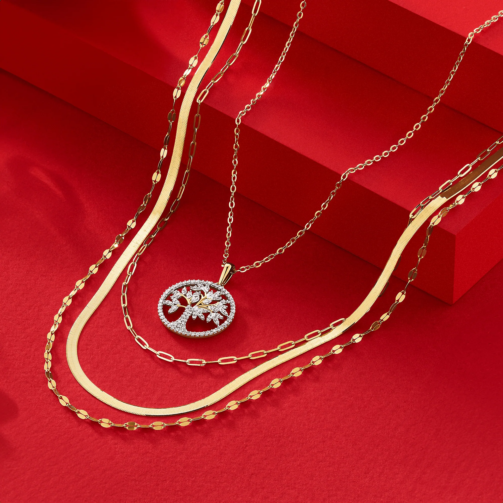 0.25ct TDW Diamond Tree of Life Pendant in 9ct Yellow Gold - Image 2