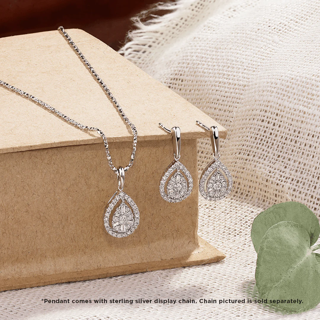 0.35ct TW Diamond Pear Pendant with Chain in 9ct White Gold - Image 2
