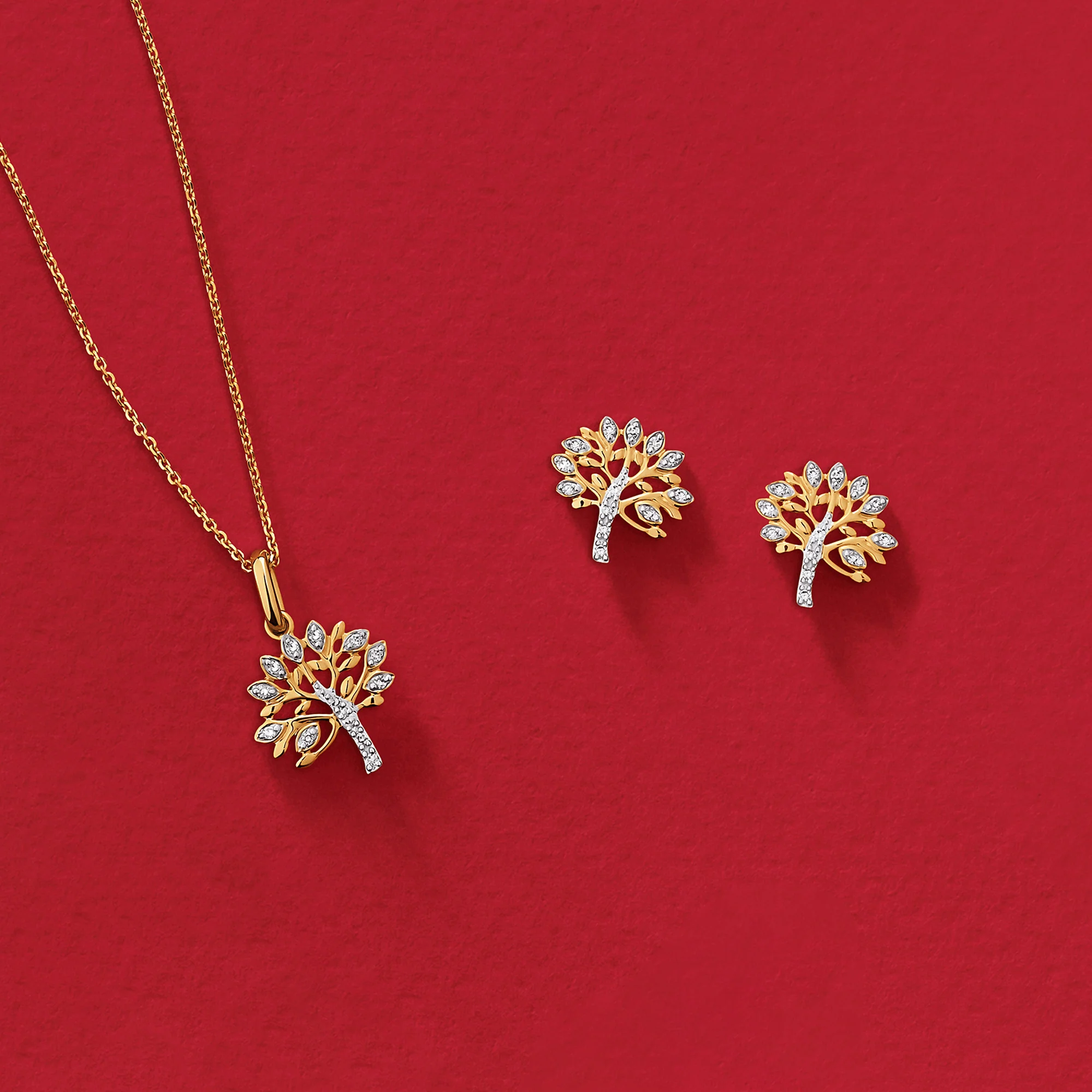 Diamond Tree of Life Pendant in 9ct Yellow Gold - Image 3
