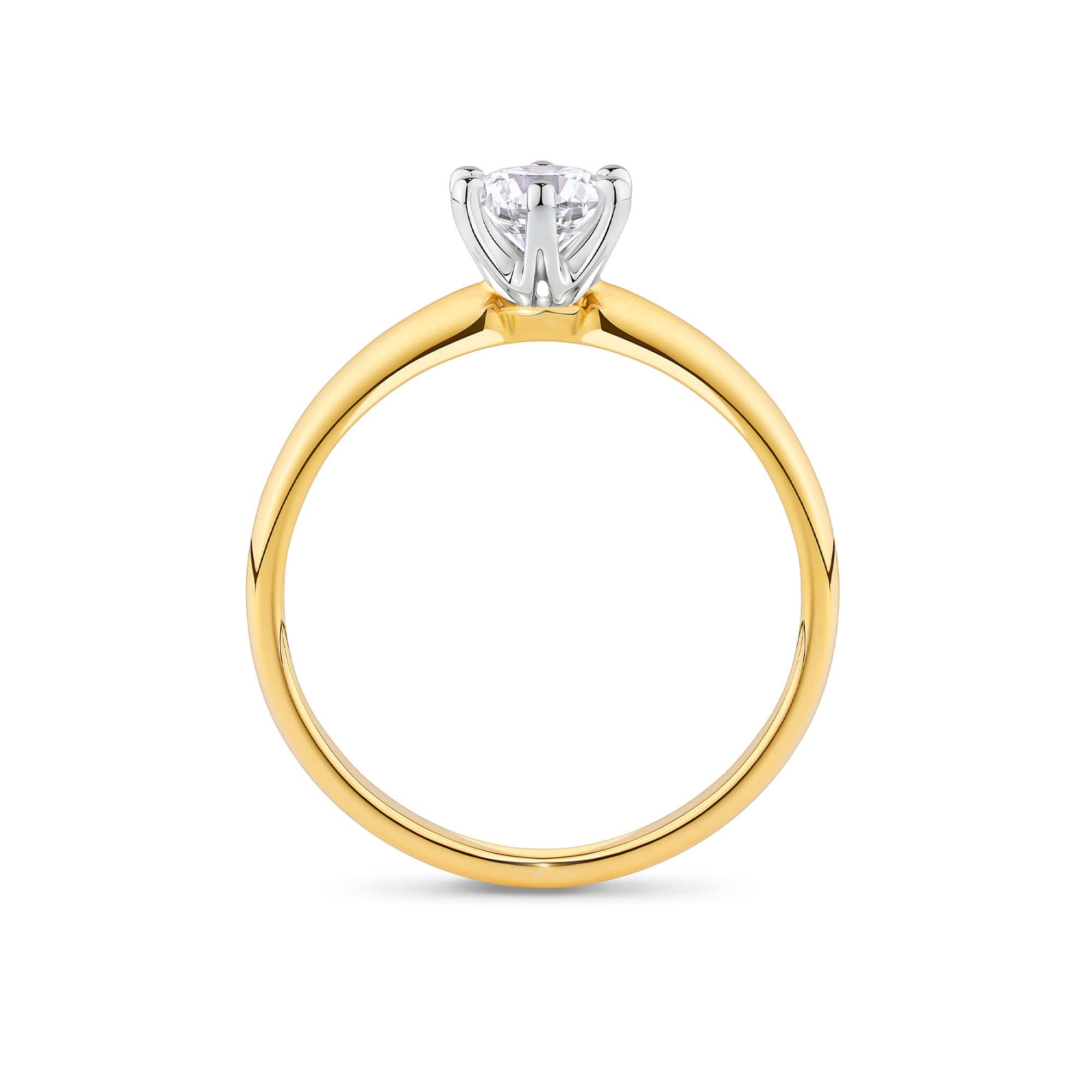 0.50ct TW Round Brilliant Cut Solitaire Ring in 18ct Yellow and White Gold - Image 2