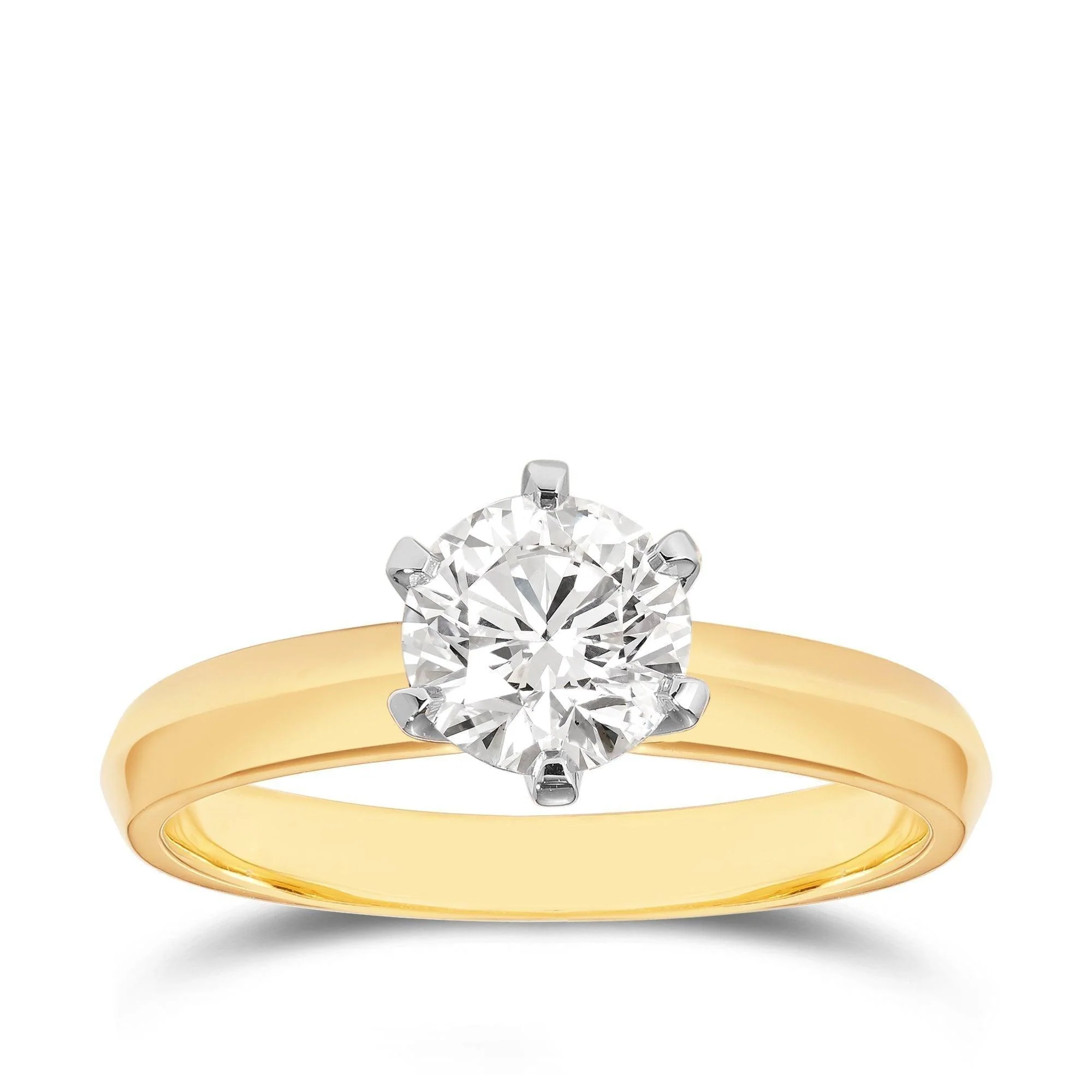 1ct Diamond Solitaire Engagement Ring in 18ct Yellow & White Gold - Image 3