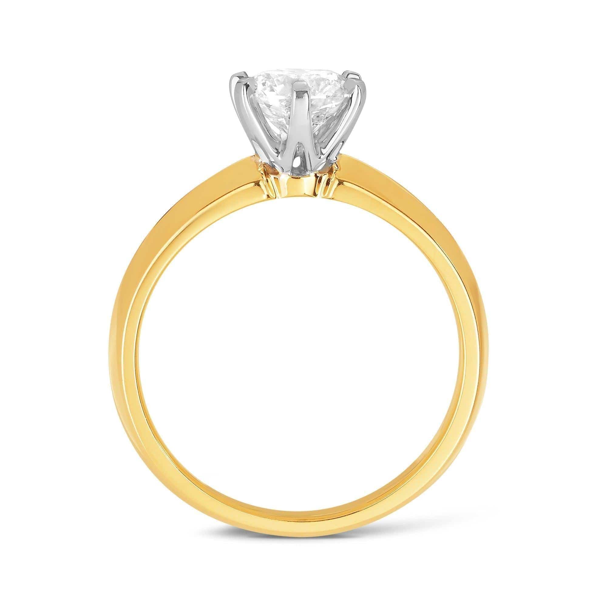 1ct Diamond Solitaire Engagement Ring in 18ct Yellow & White Gold - Image 4