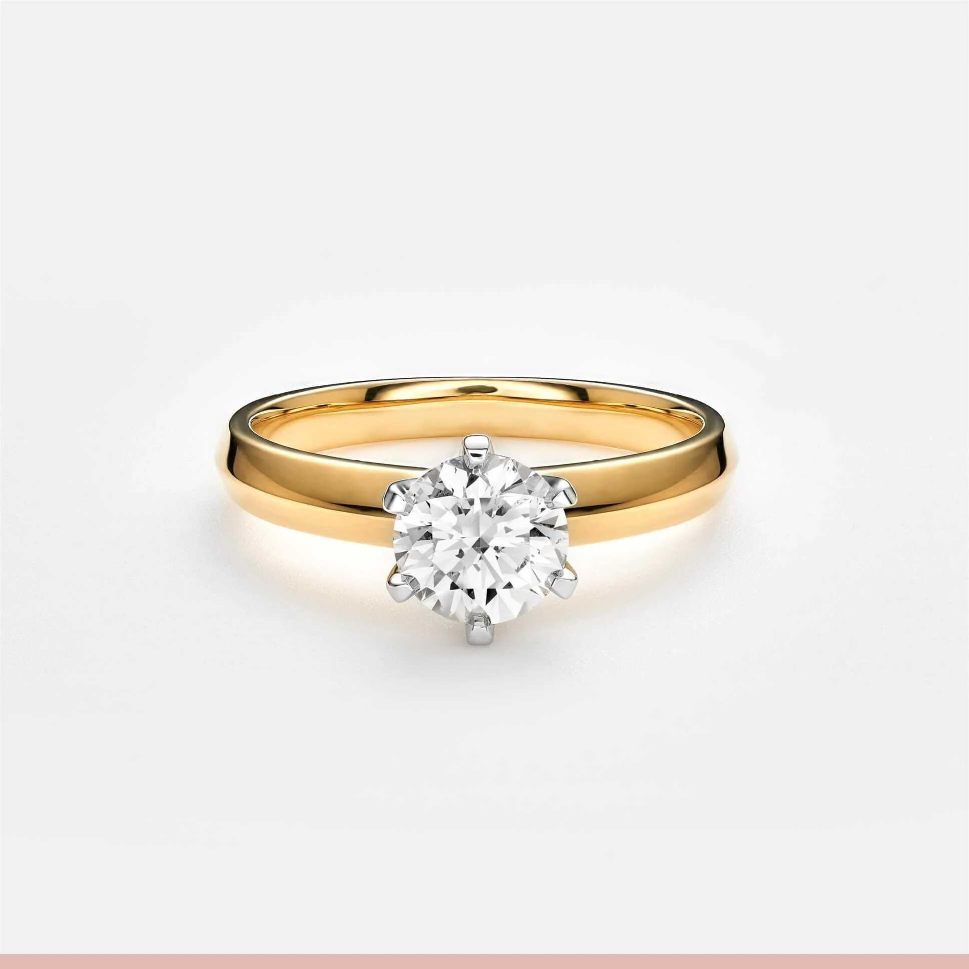 1ct Diamond Solitaire Engagement Ring in 18ct Yellow & White Gold - Image 5