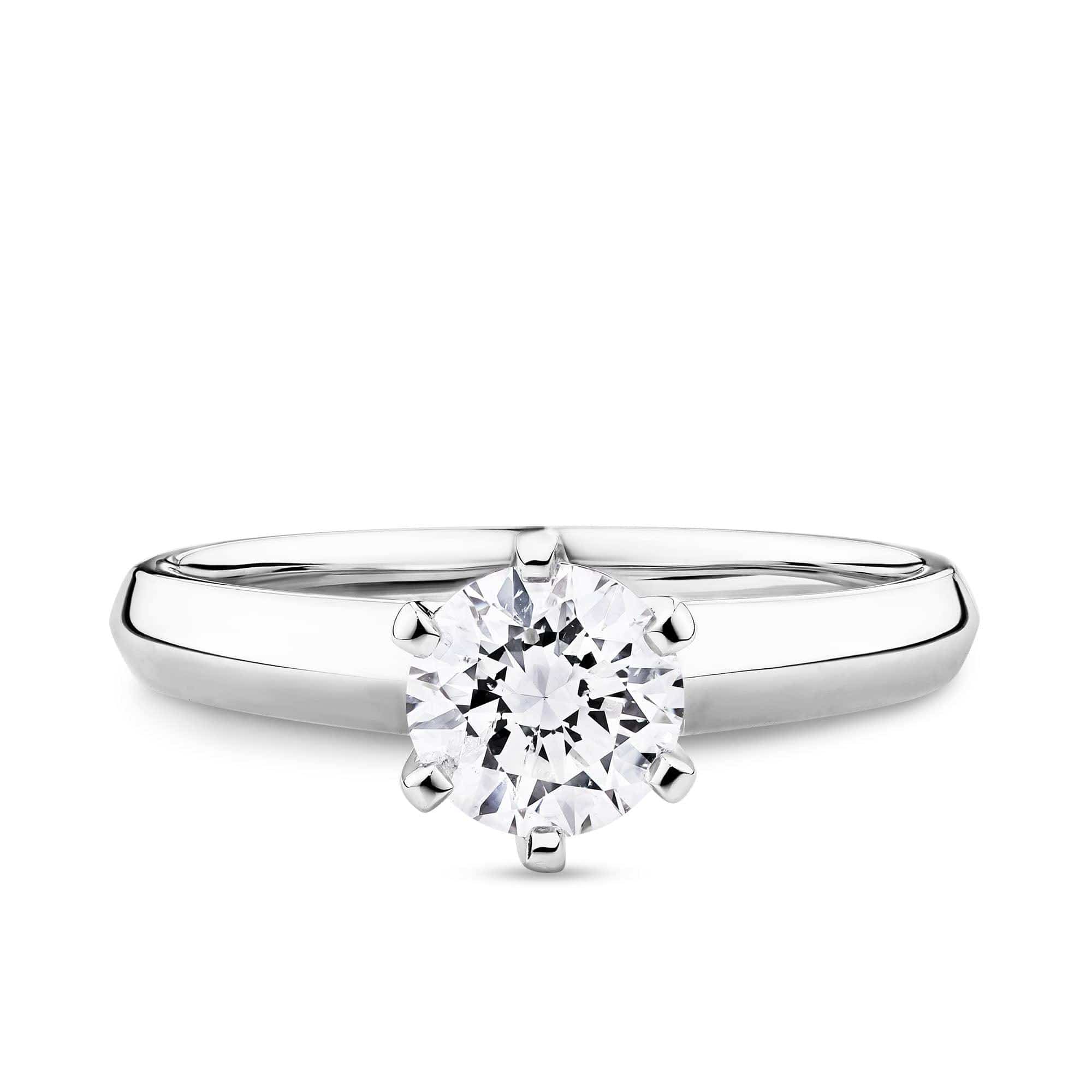 1ct TW Diamond Solitaire Engagement Ring in 18ct White Gold