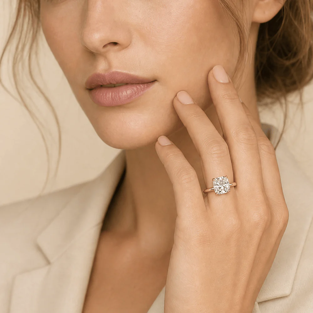 5.30ct Cushion Cut Diamond Solitaire Engagement Ring in 18ct Yellow Gold - Image 2