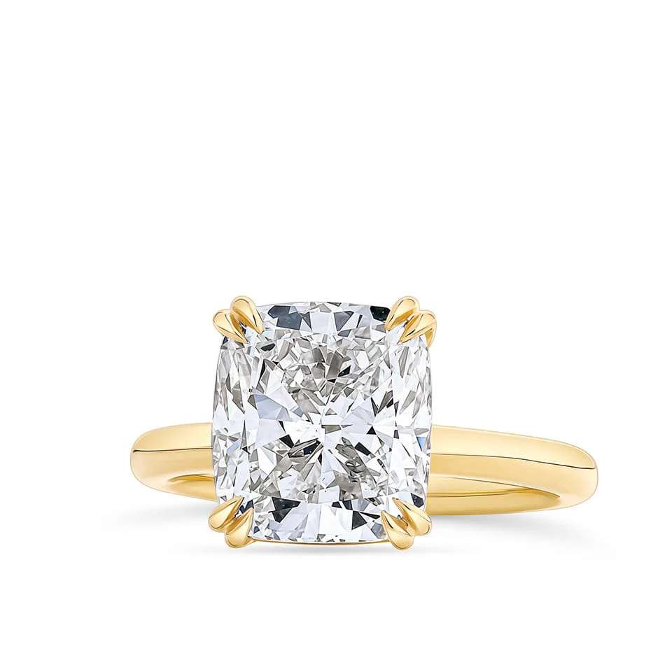 5.30ct Cushion Cut Diamond Solitaire Engagement Ring in 18ct Yellow Gold - Image 3