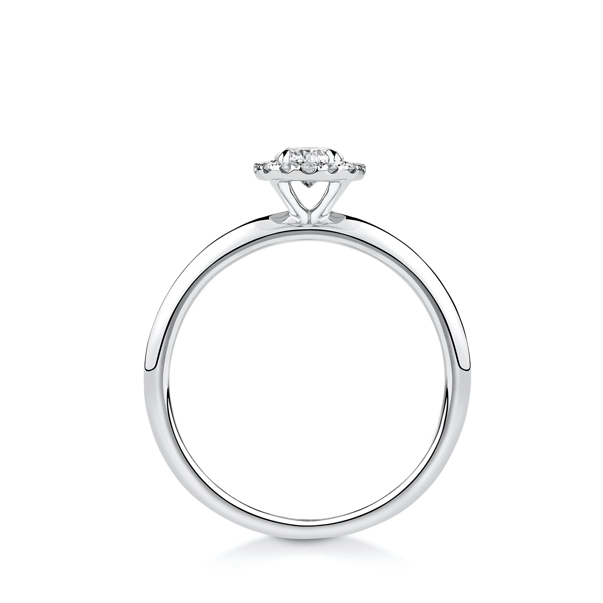 Amāre® 0.37ct TW Certified Round Brilliant Cut Centre Diamond Halo Engagement Ring in Platinum - Image 4