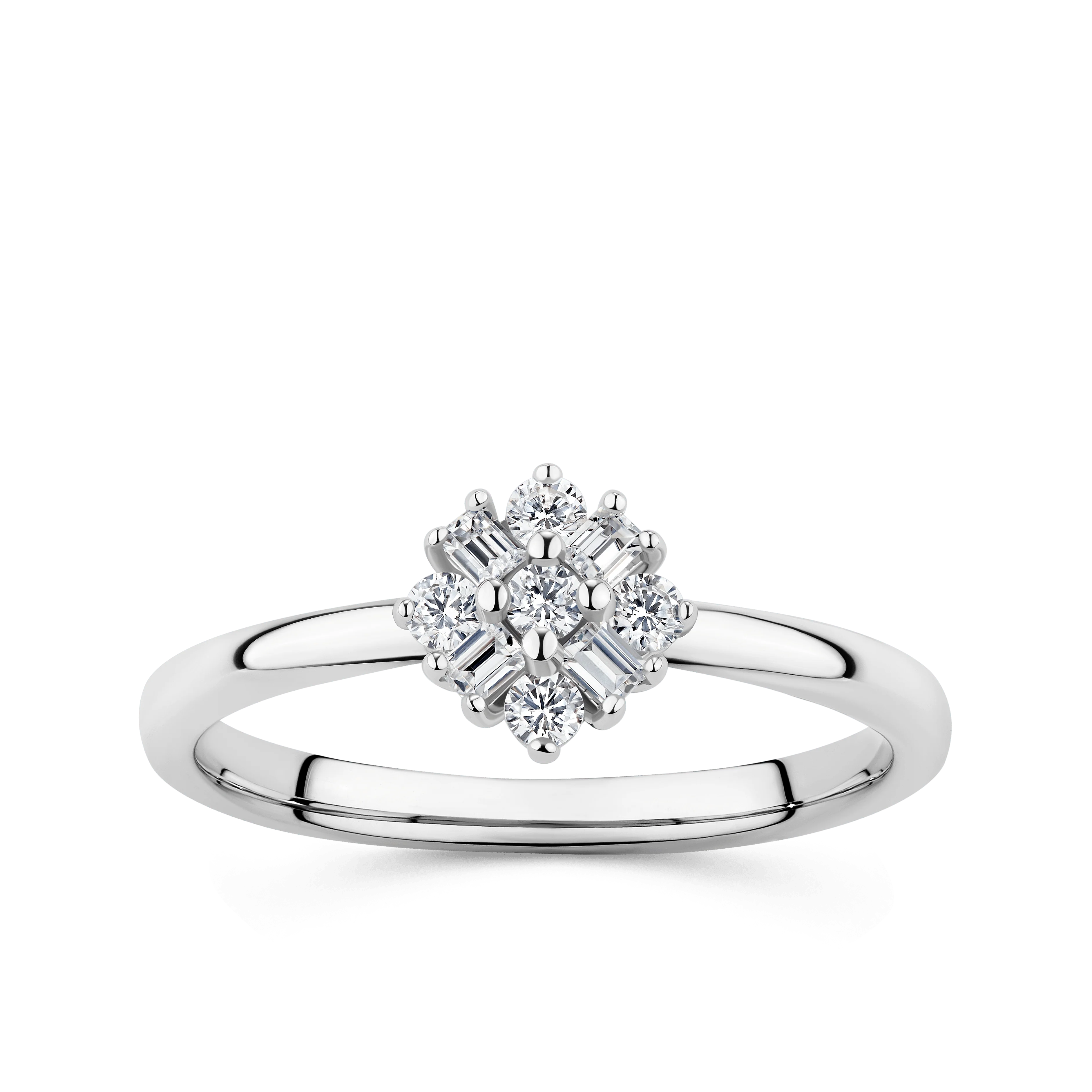 Cubic Zirconia Cluster Ring in Sterling Silver