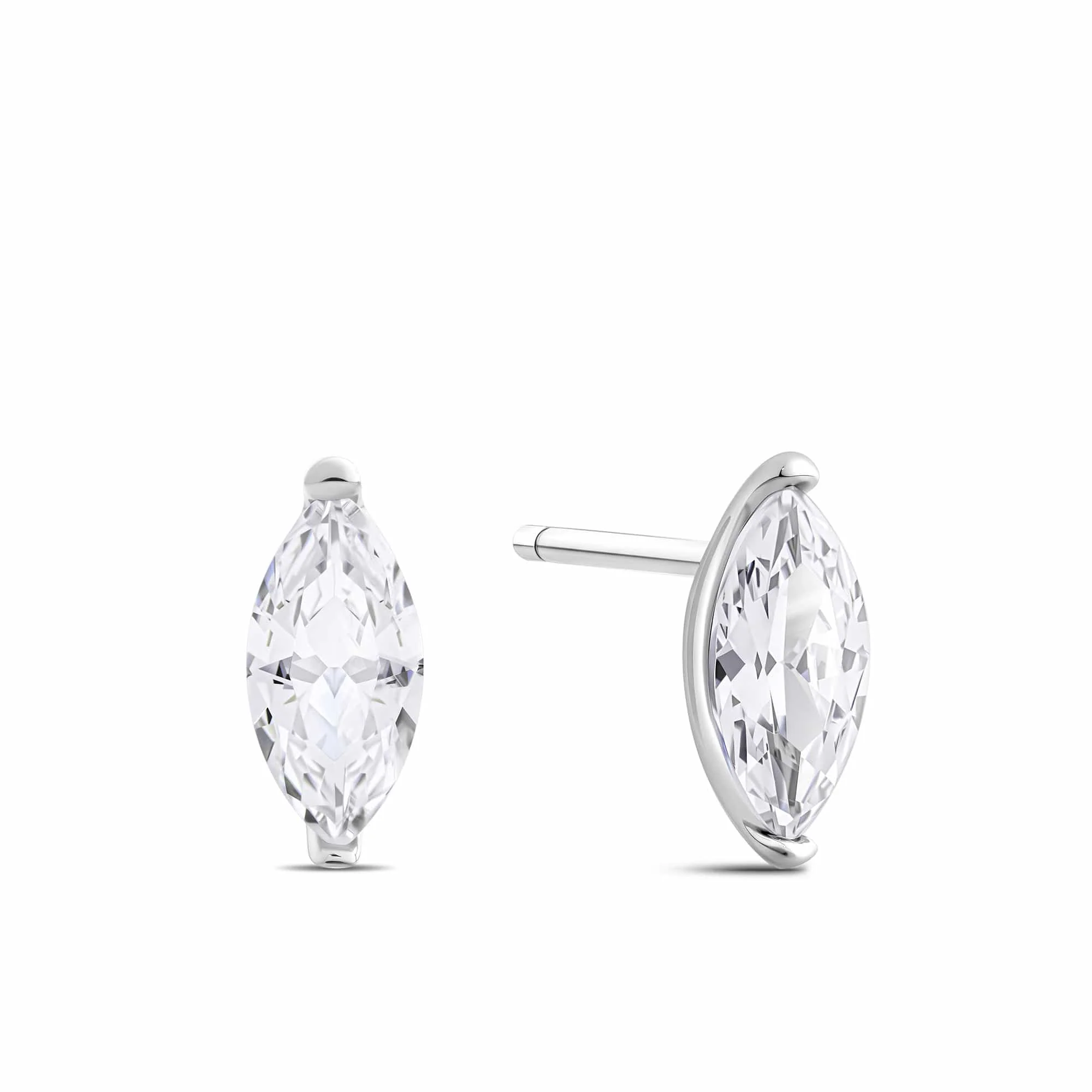 Marquise Cut Cubic Zirconia Earrings in Sterling Silver
