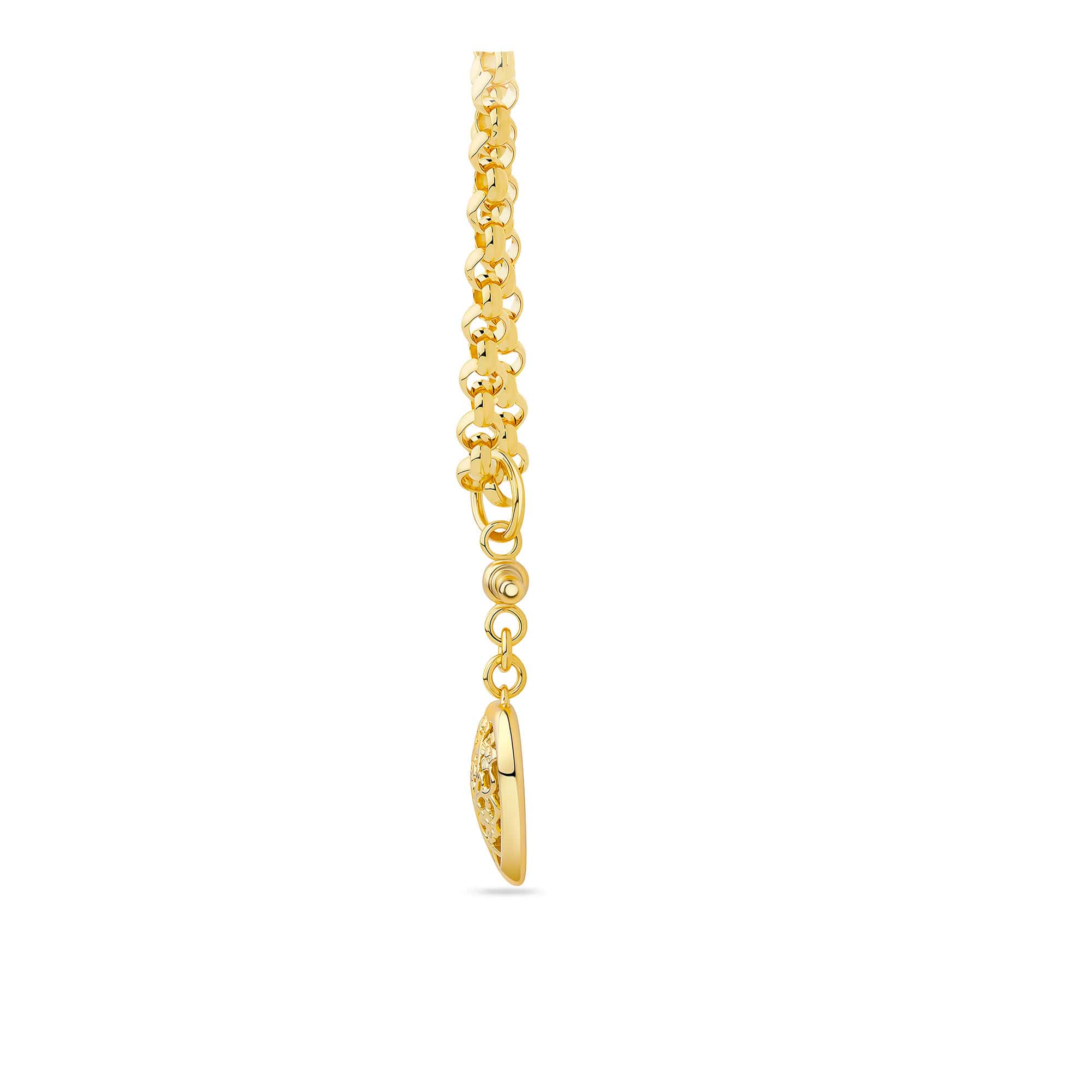 Solid Heart Swivel Belcher Necklace in 9ct Yellow Gold - Image 3