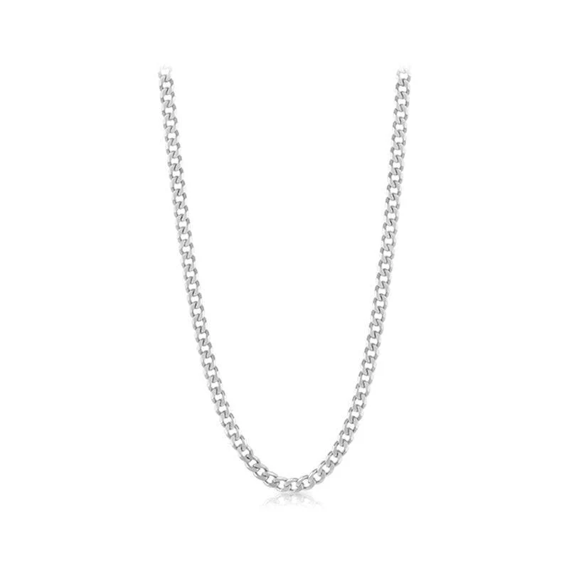 Bevelled Curb Chain in Sterling Silver