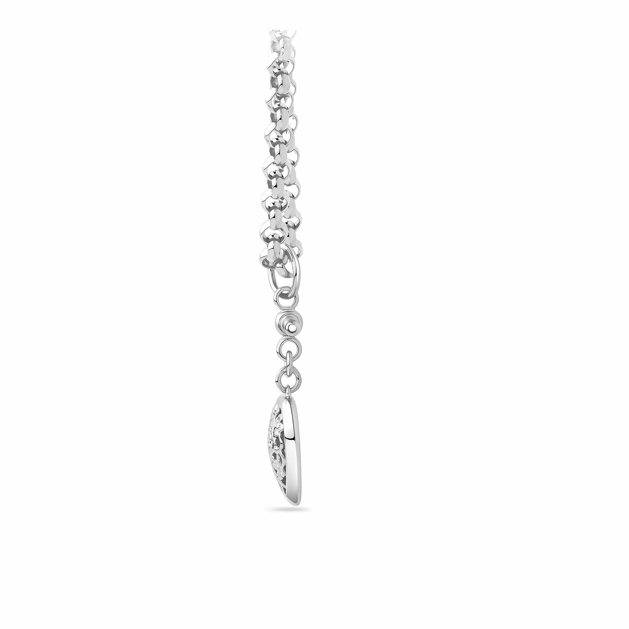 Solid Heart Swivel Belcher Necklace in Sterling Silver - Image 2