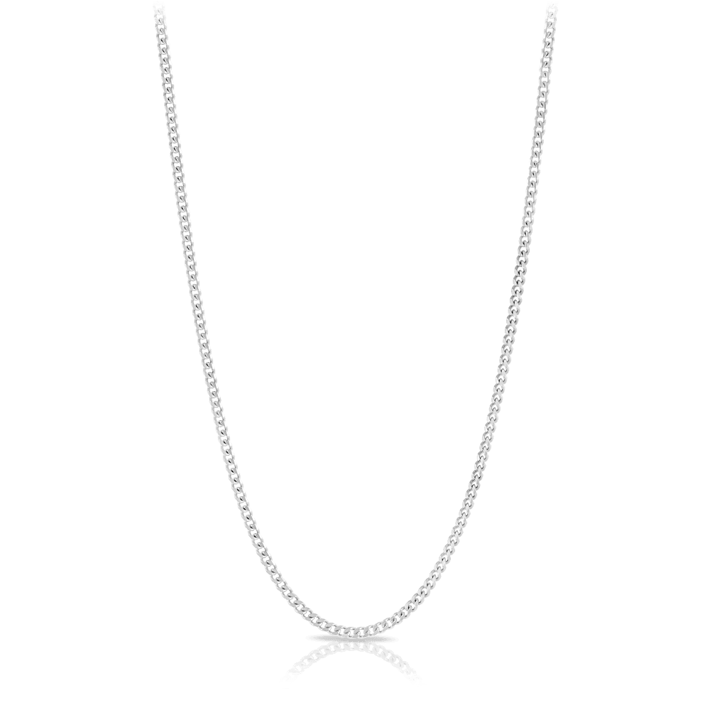 70cm Diamond Cut Curb Link Chain in Sterling Silver