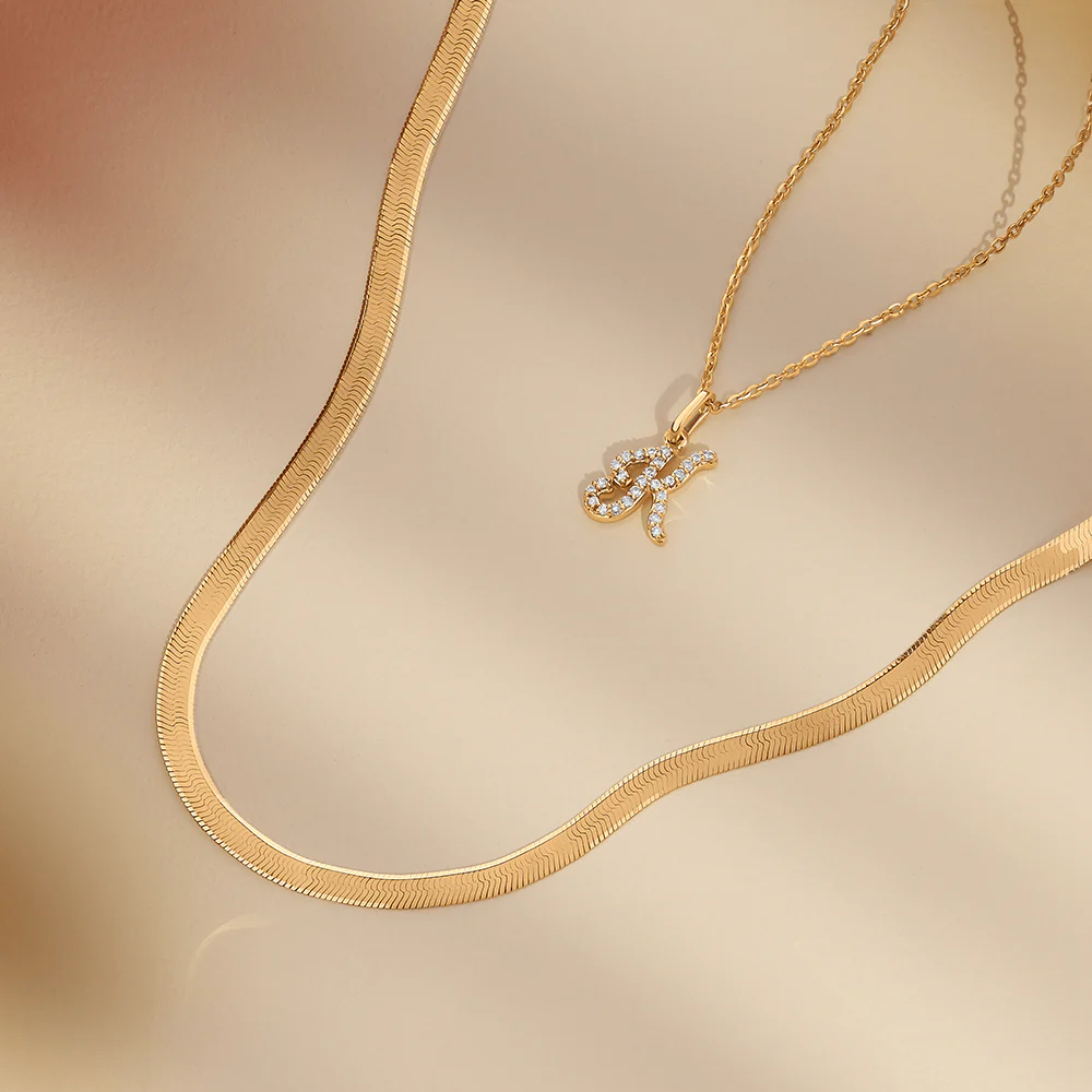 50cm Herringbone Chain in 9ct Yellow Gold - Image 4