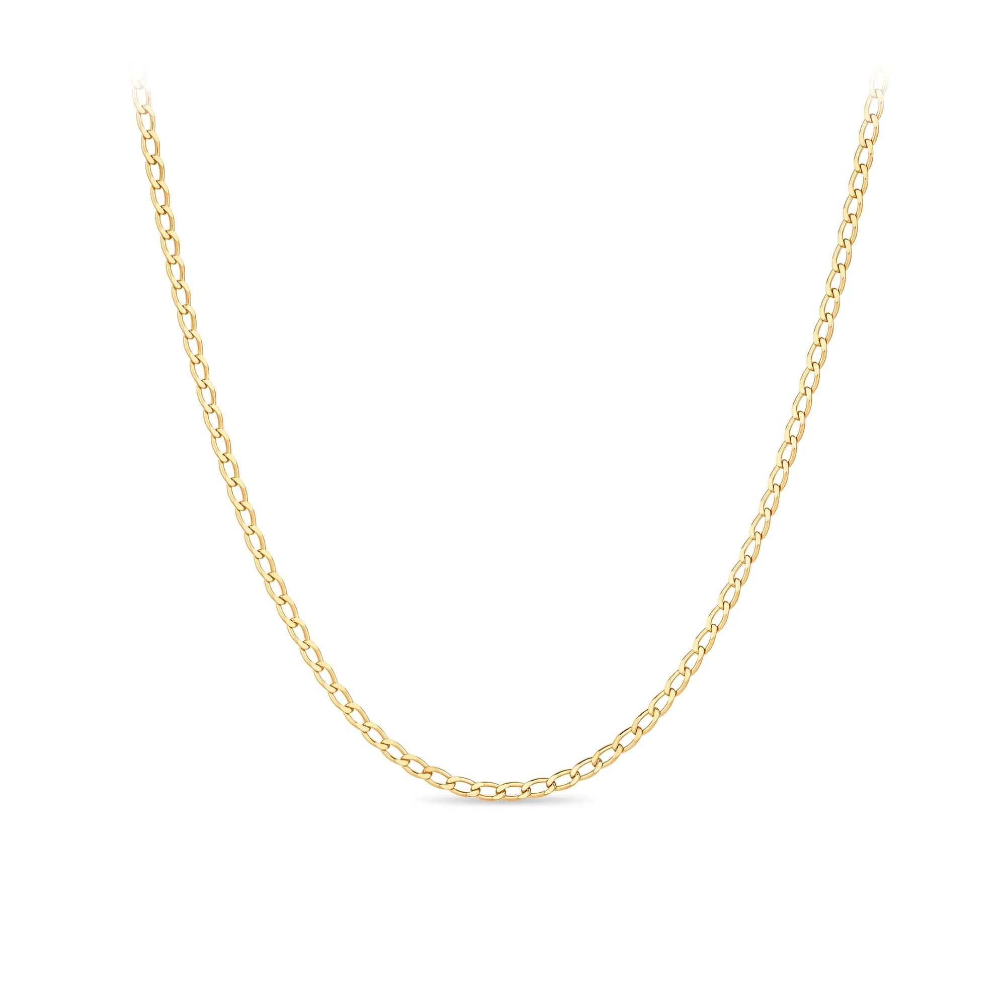 50cm Long Curb Link Chain in 9ct Yellow Gold