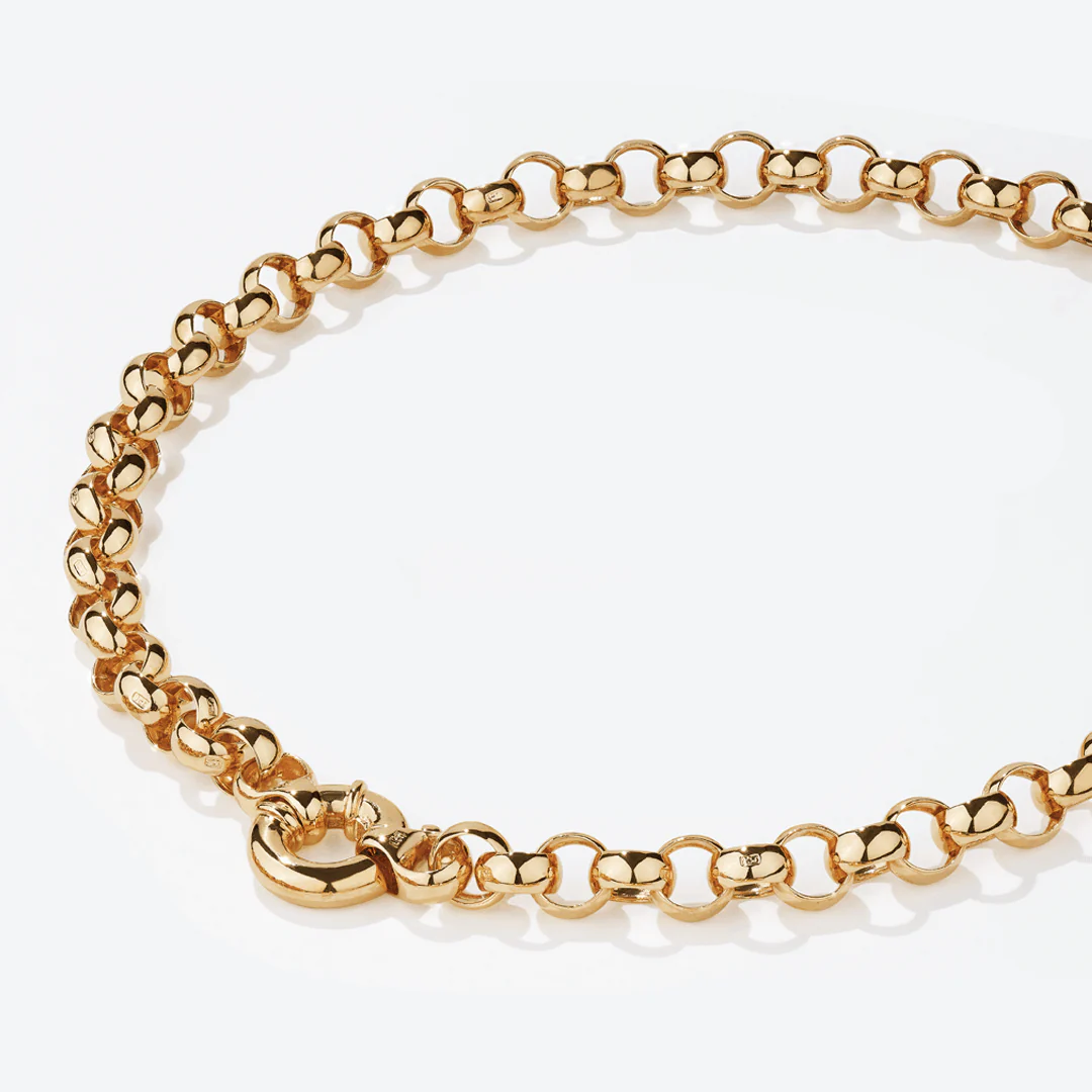 Belcher Link Necklace in 9ct Yellow Gold - Image 2