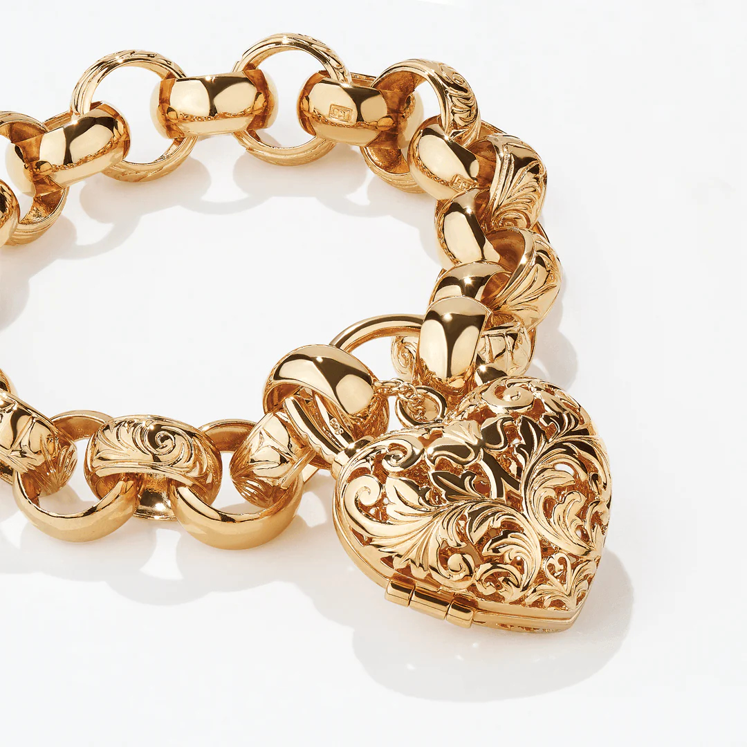 Filigree Padlock Bracelet in 9ct Yellow Gold - Image 2