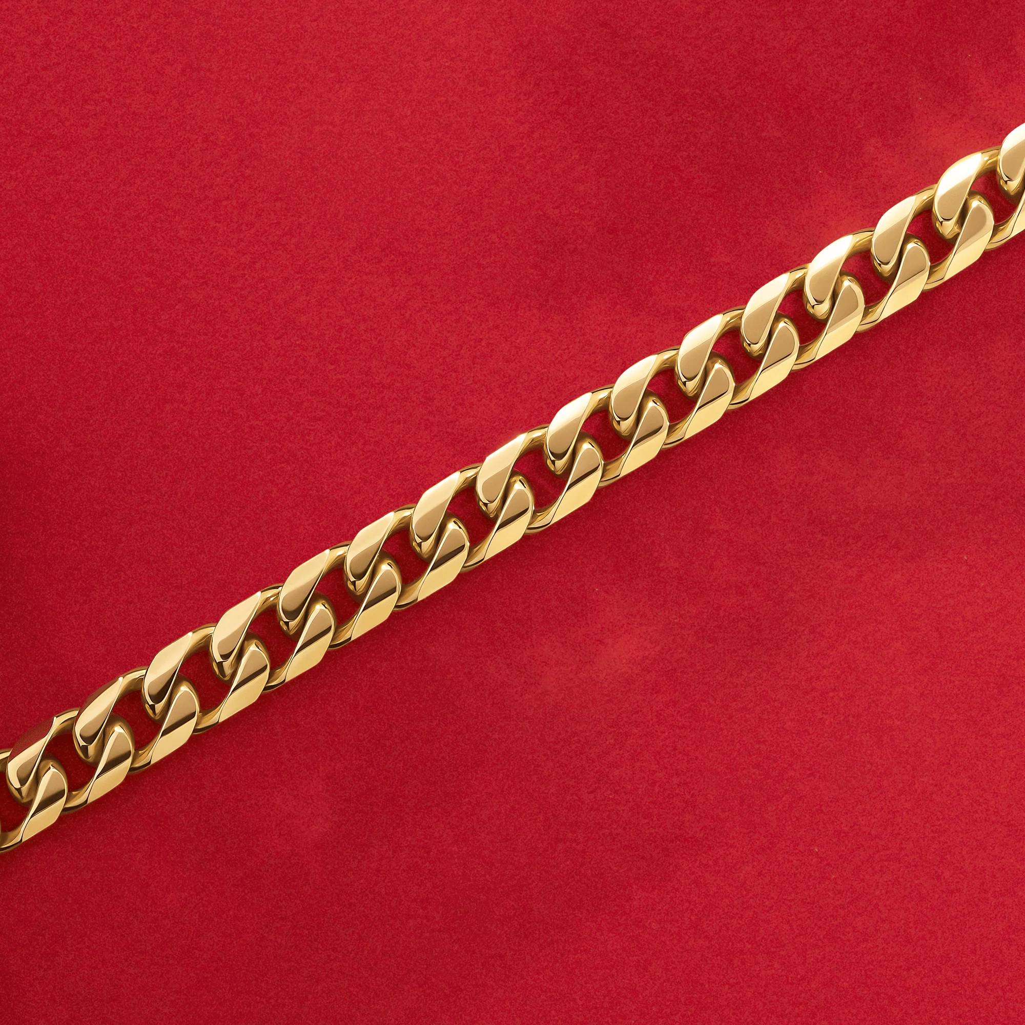 Solid Diamond Cut Curb Link Bracelet in 9ct Yellow Gold - Image 2