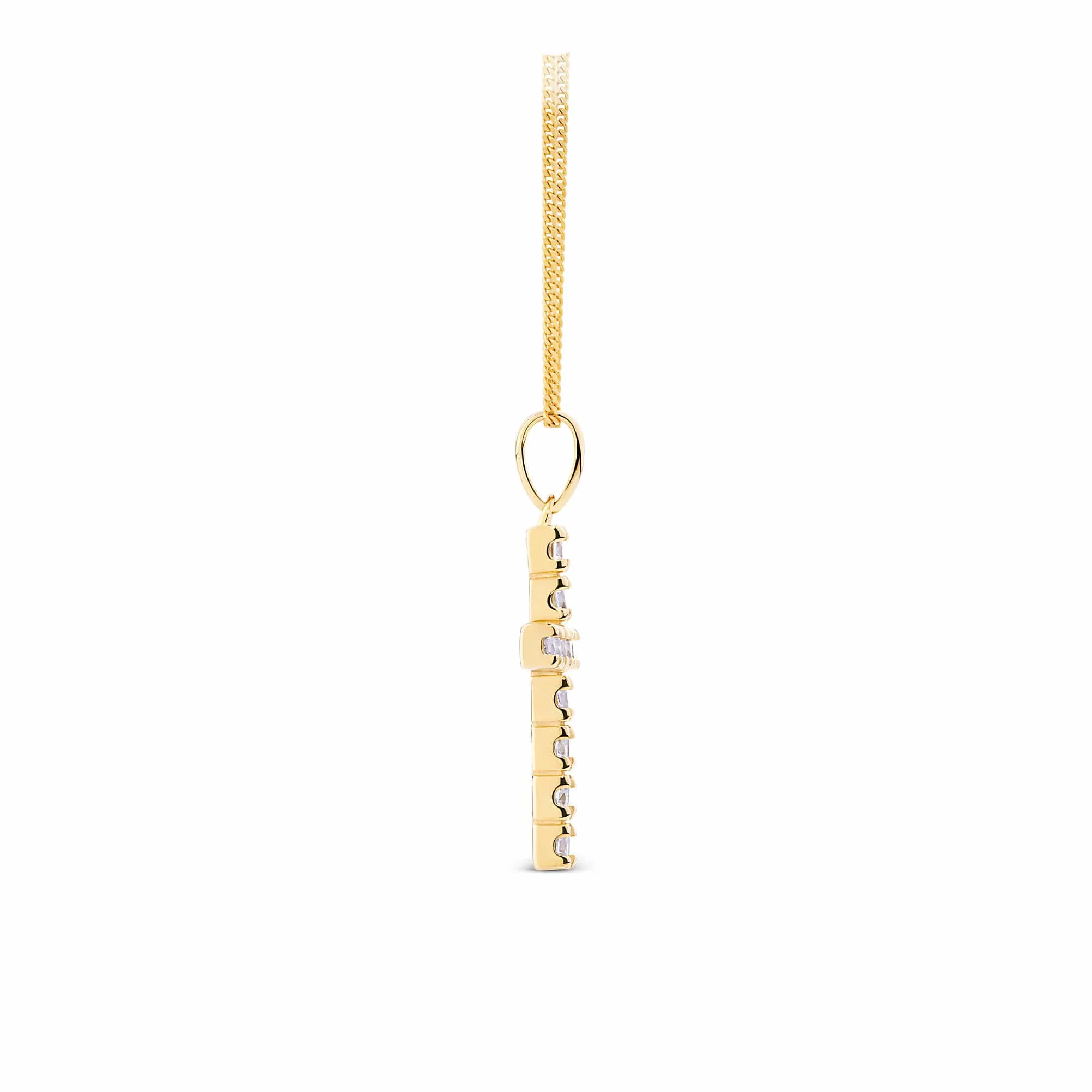 Cubic Zirconia Cross Pendant in 9ct Yellow Gold - Image 2