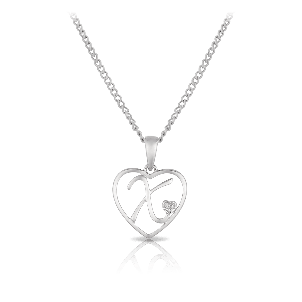 Initial Heart Pendant in Sterling Silver - Image 19