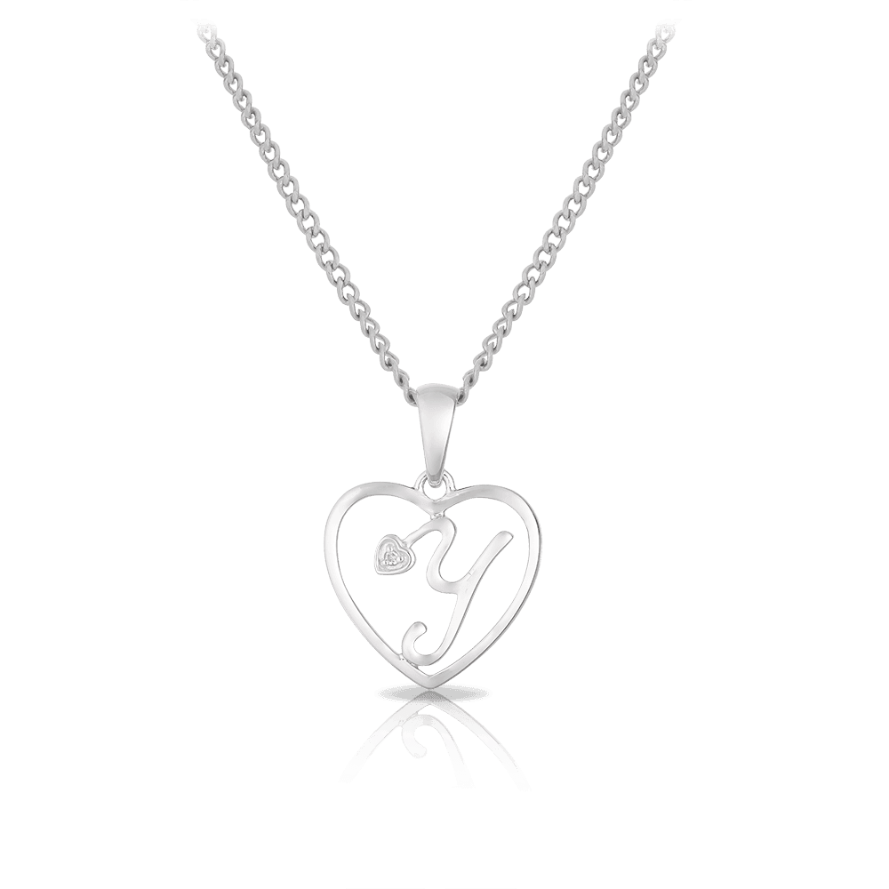 Initial Heart Pendant in Sterling Silver - Image 20