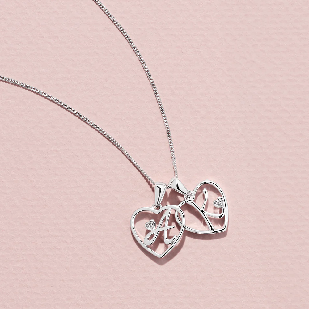Initial Heart Pendant in Sterling Silver - Image 3