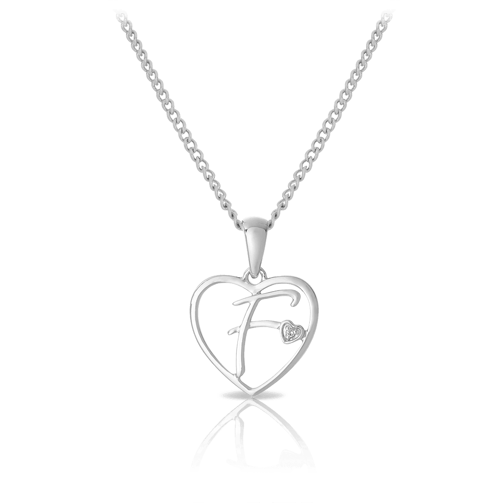 Initial Heart Pendant in Sterling Silver - Image 4