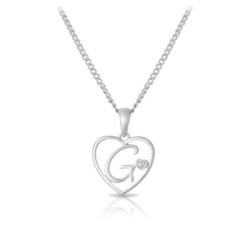 Initial Heart Pendant in Sterling Silver - Image 5