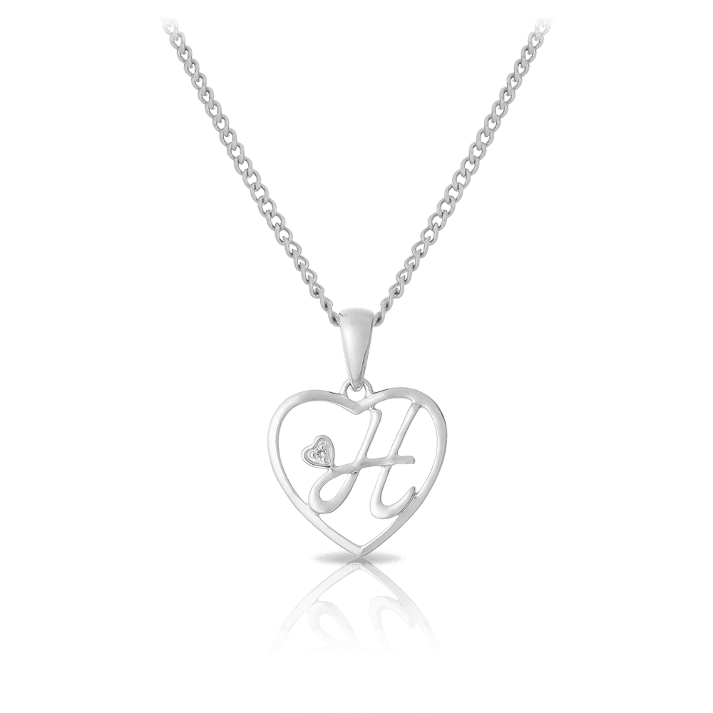 Initial Heart Pendant in Sterling Silver - Image 6