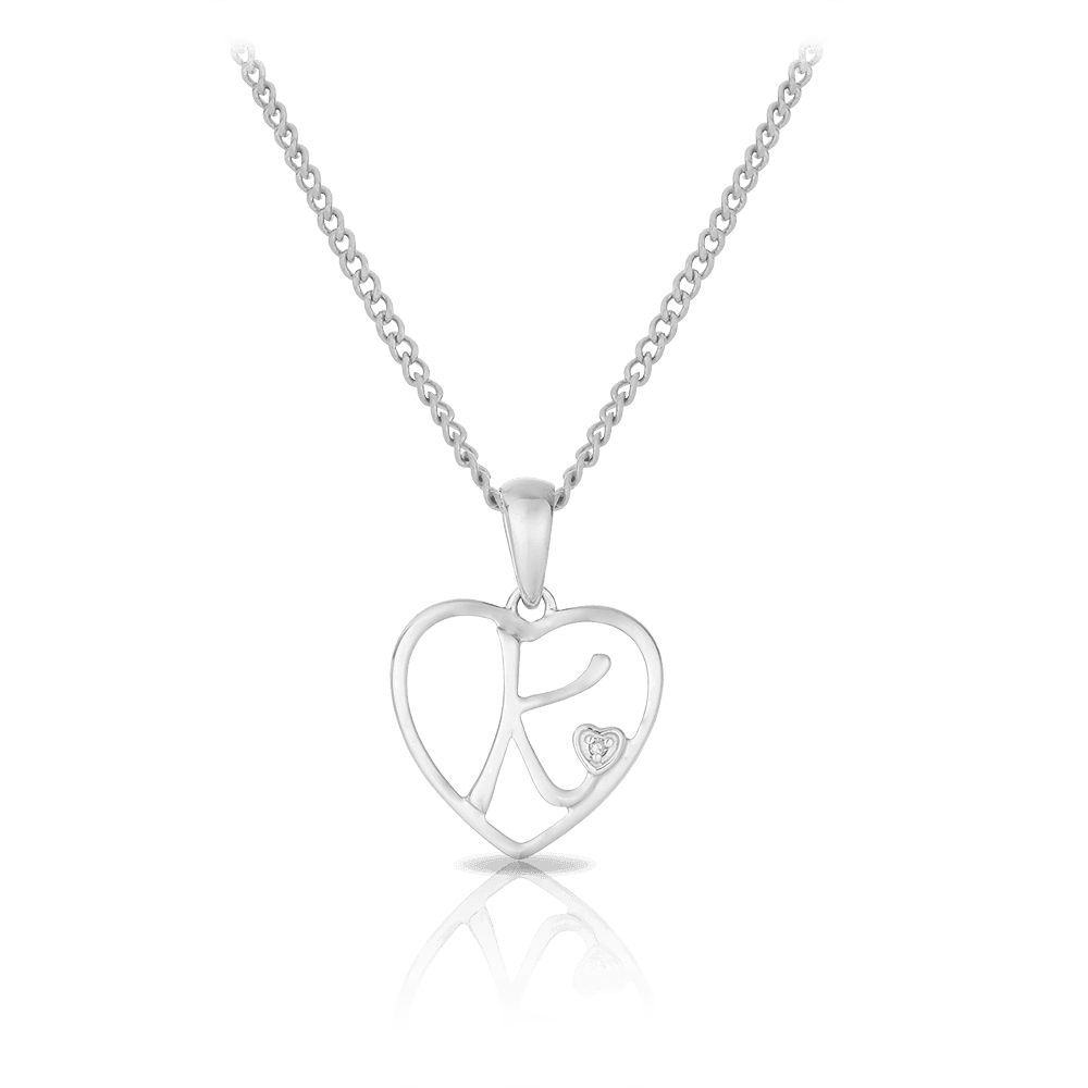 Initial Heart Pendant in Sterling Silver - Image 8