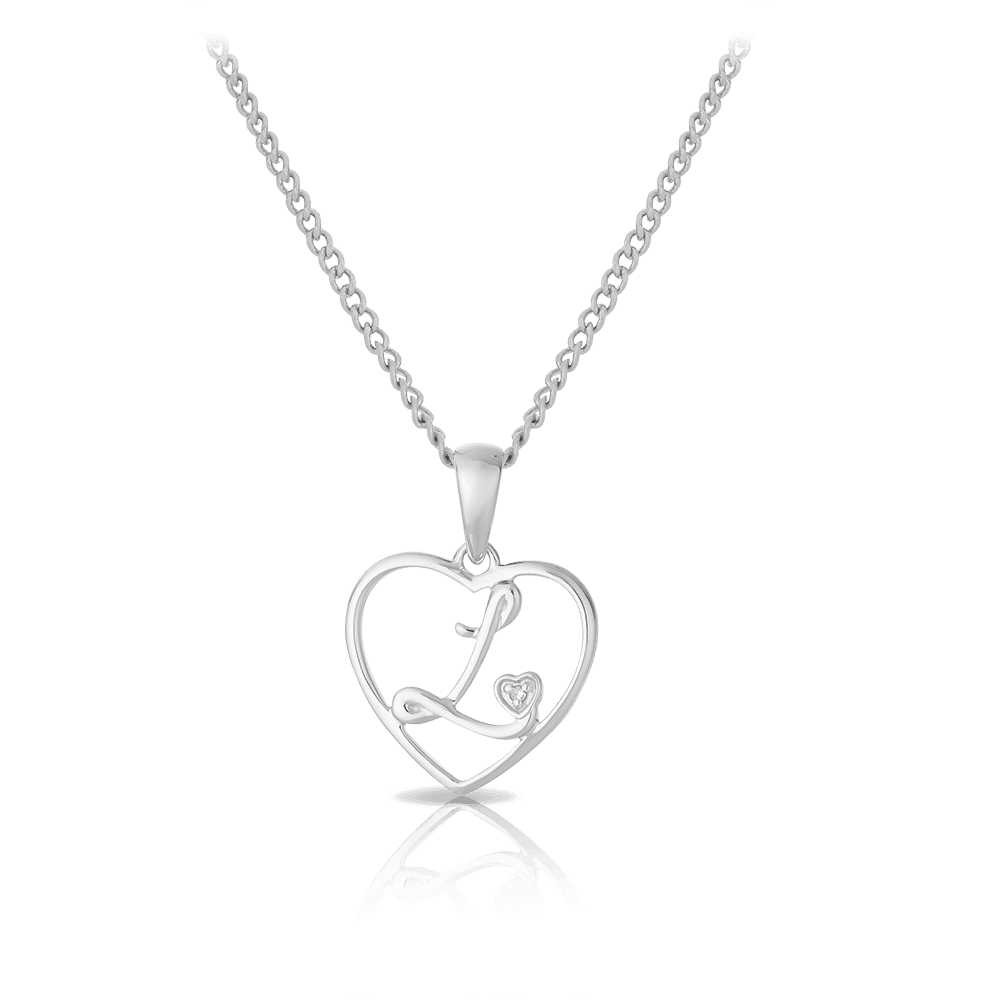 Initial Heart Pendant in Sterling Silver - Image 9