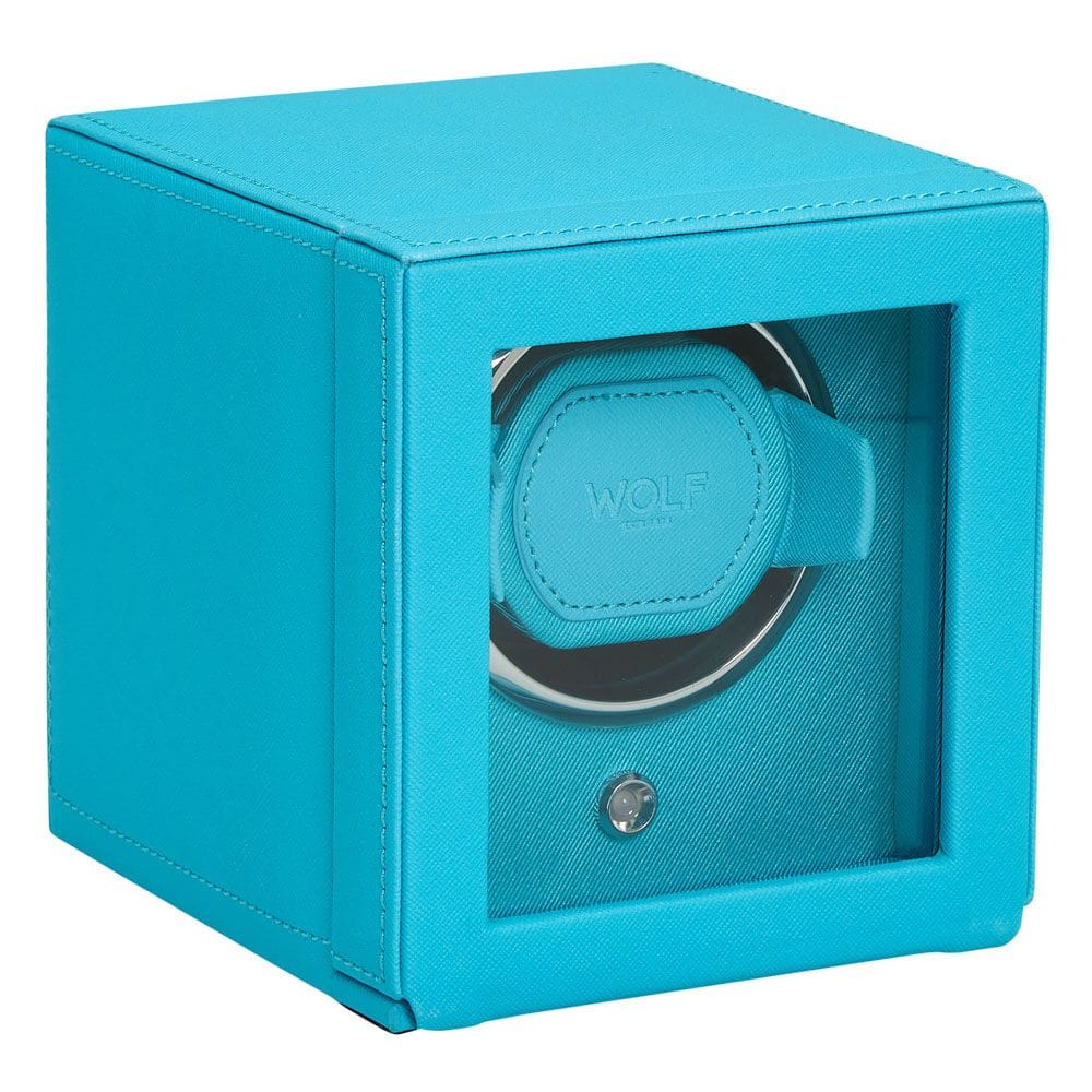 Wolf Cub Single Watch Winder with Cover Turquoise 461124 - Image 3