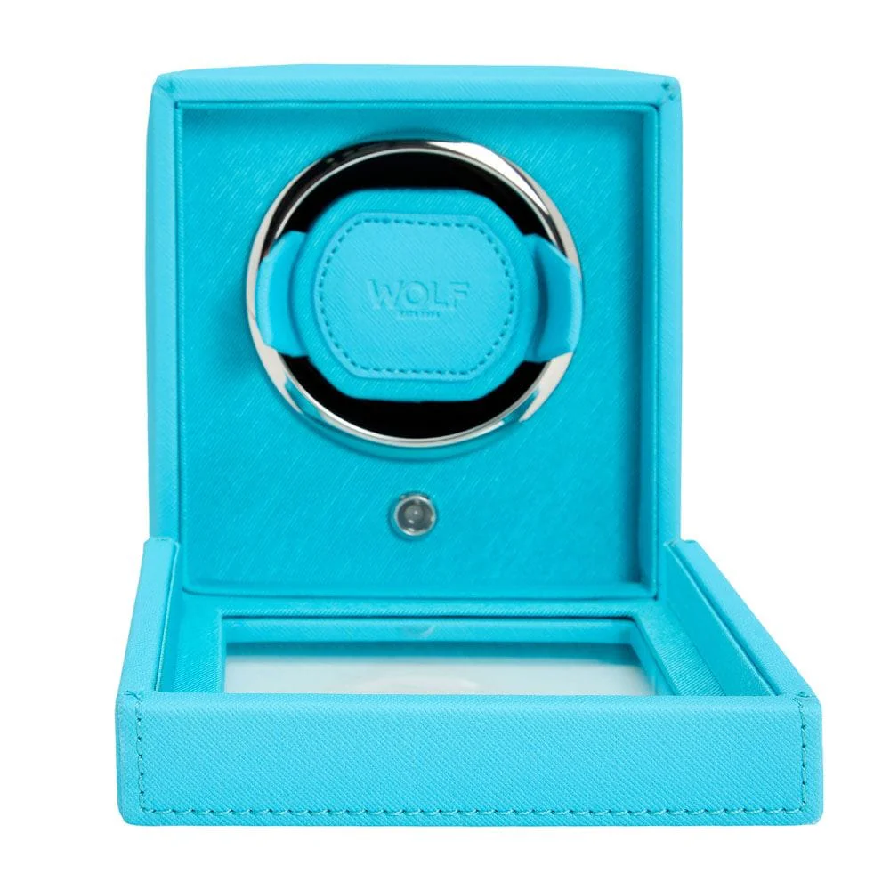 Wolf Cub Single Watch Winder with Cover Turquoise 461124 - Image 4